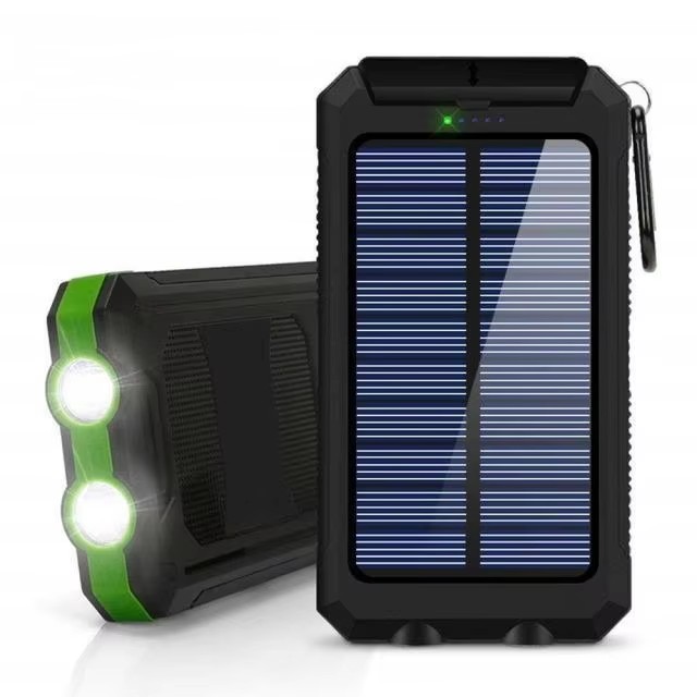 (Black) Solar Power Bank 80000mAh Portable Charging Poverbank External Battery Charger Strong Light LDE Light for All Smartphones