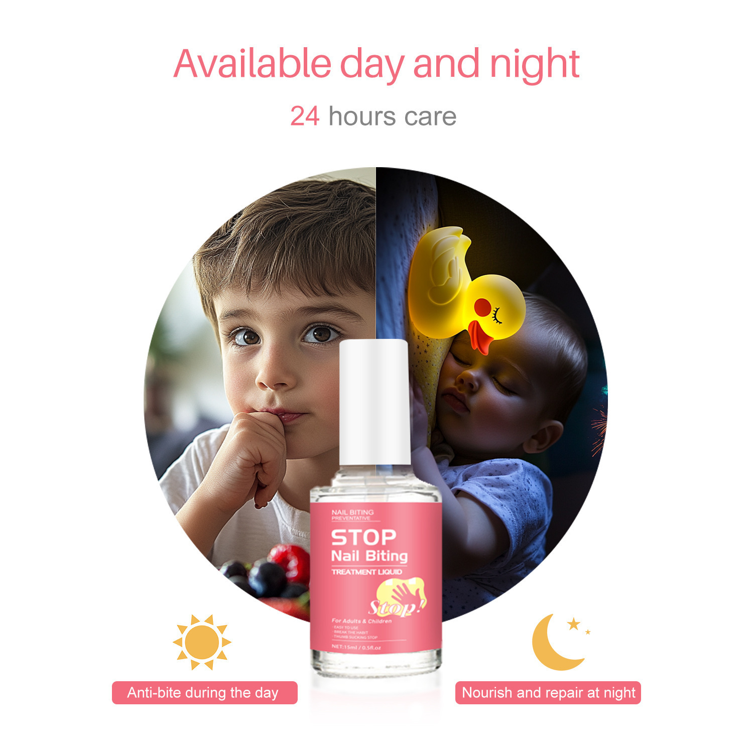 Bitter Nail Water Stop Thumb Sucking Treatment for Kids Safe to Ingest 15ml Home Use Clear