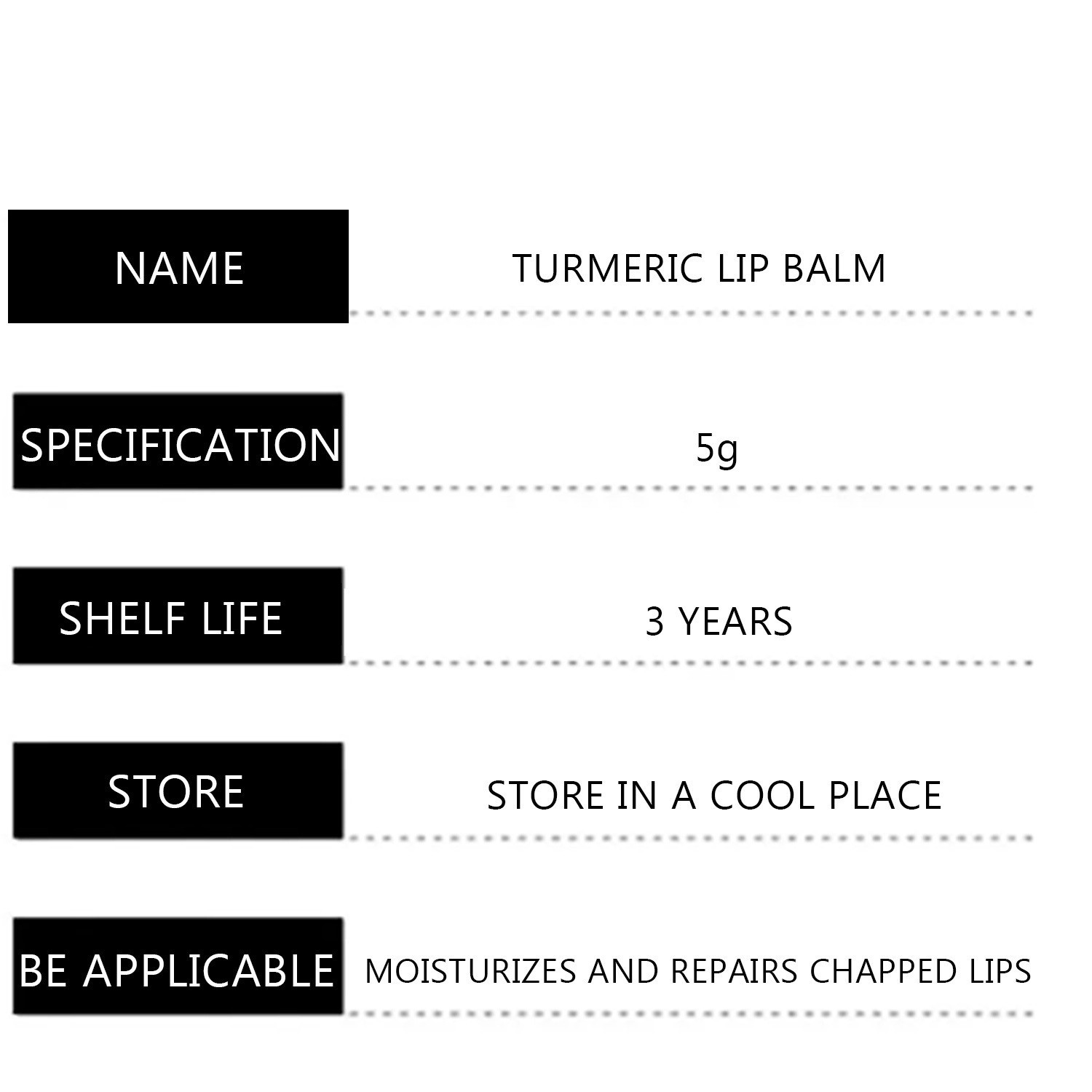 Turmeric Lip Balm Dark Lip Corrector Moisturising Repair for Smooth Hydrated Lips Daily Care Natural