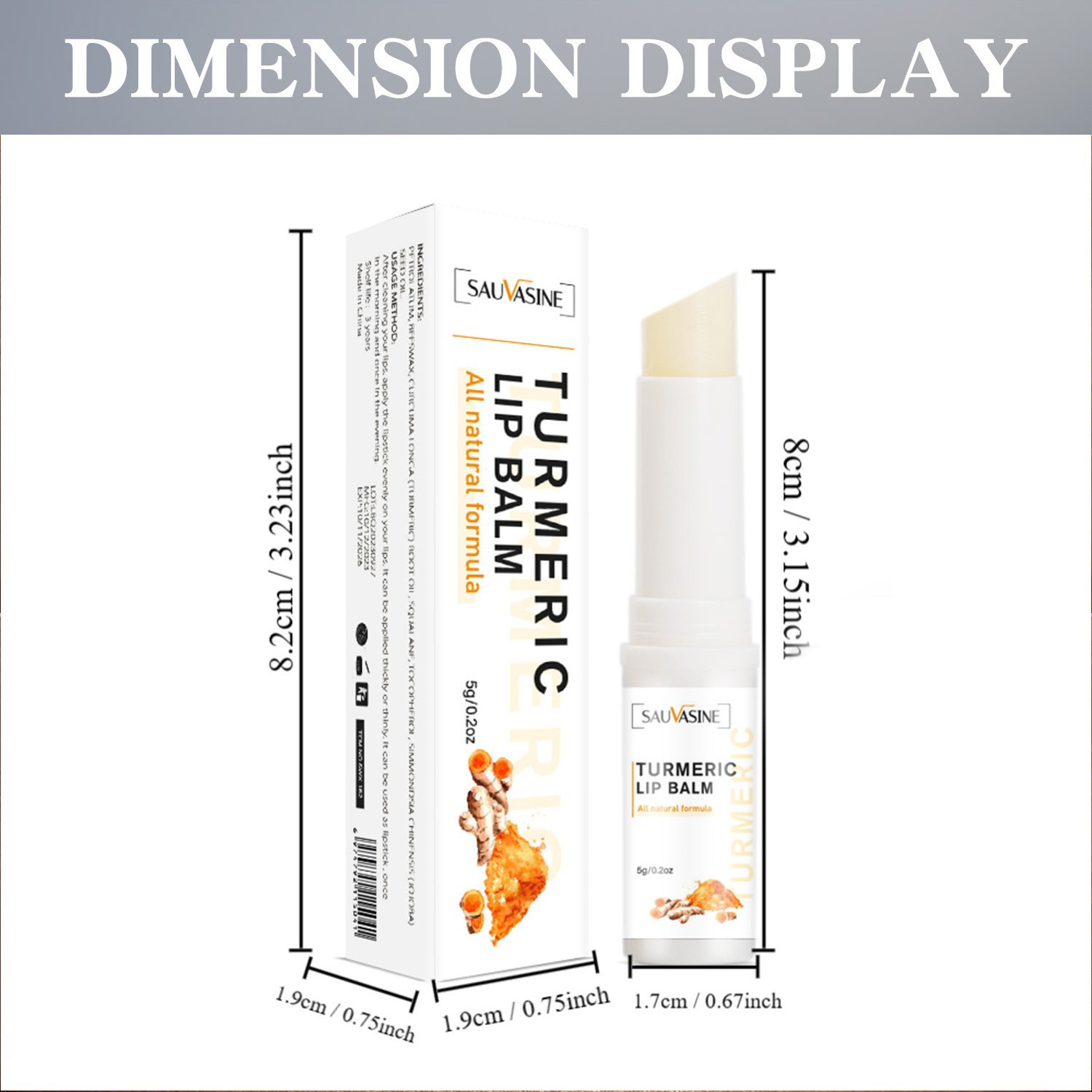 Turmeric Lip Balm Dark Lip Corrector Moisturising Repair for Smooth Hydrated Lips Daily Care Natural