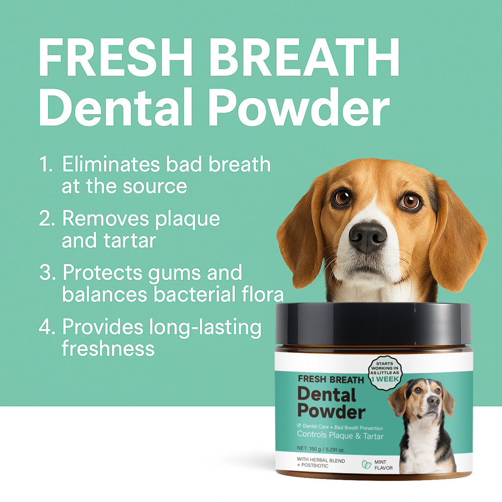 Dog Breath Freshener Dental Powder Teeth Cleaning Oral Care For Pet Bad Breath Prevention Daily Hygiene 150g