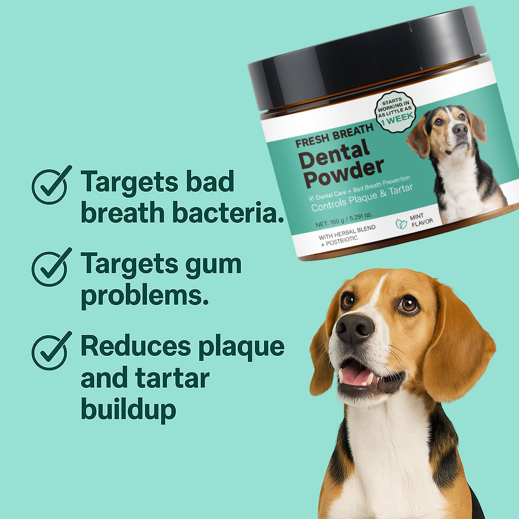 Dog Breath Freshener Dental Powder Teeth Cleaning Oral Care For Pet Bad Breath Prevention Daily Hygiene 150g