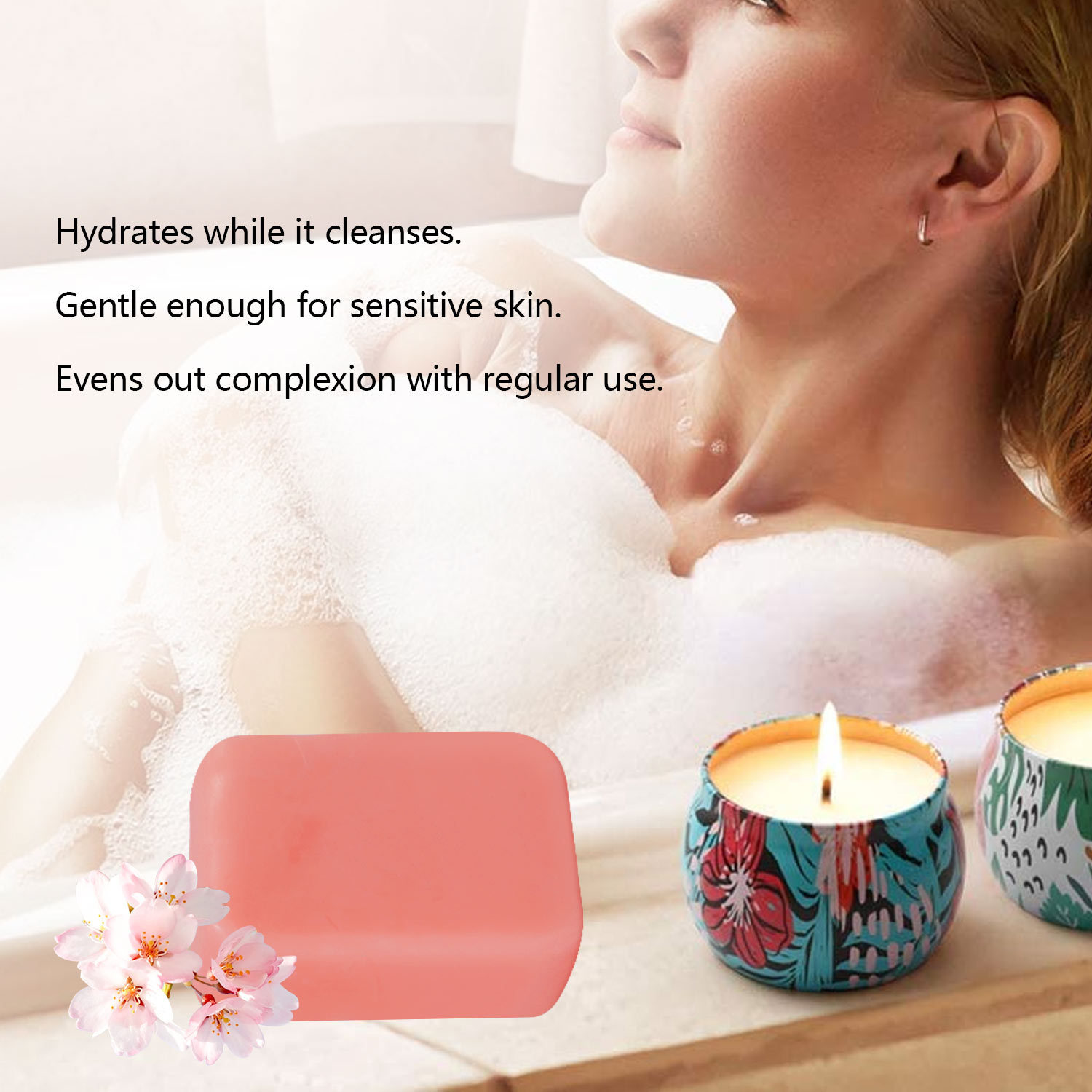 Sakura Soap Bar Gentle Cleansing Moisturizing For Soft Smooth Skin Daily Face And Body Bath Care 100g