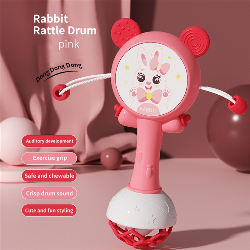 (PK) Baby Rattle Toys Teether Hand Bells Mobile Infant Stop Weep Tear Rattles Early Educational Toy for Newborn Gifts 0-18M