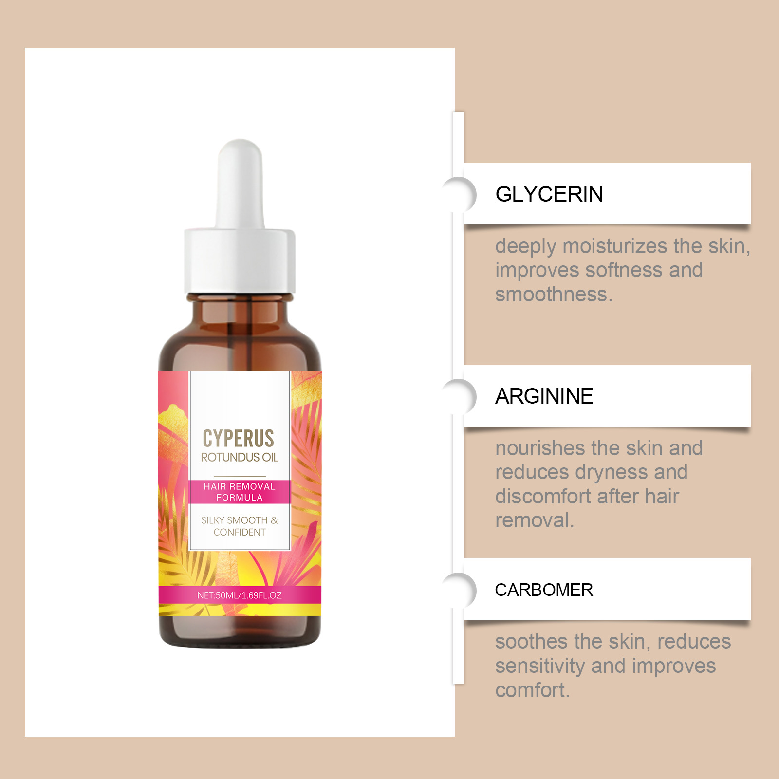 Depilatory Care Essential Oil Daily Mild Moisturizing Cleansing Nourishing Post Hair Removal Skin Care Liquid Lotion Serum