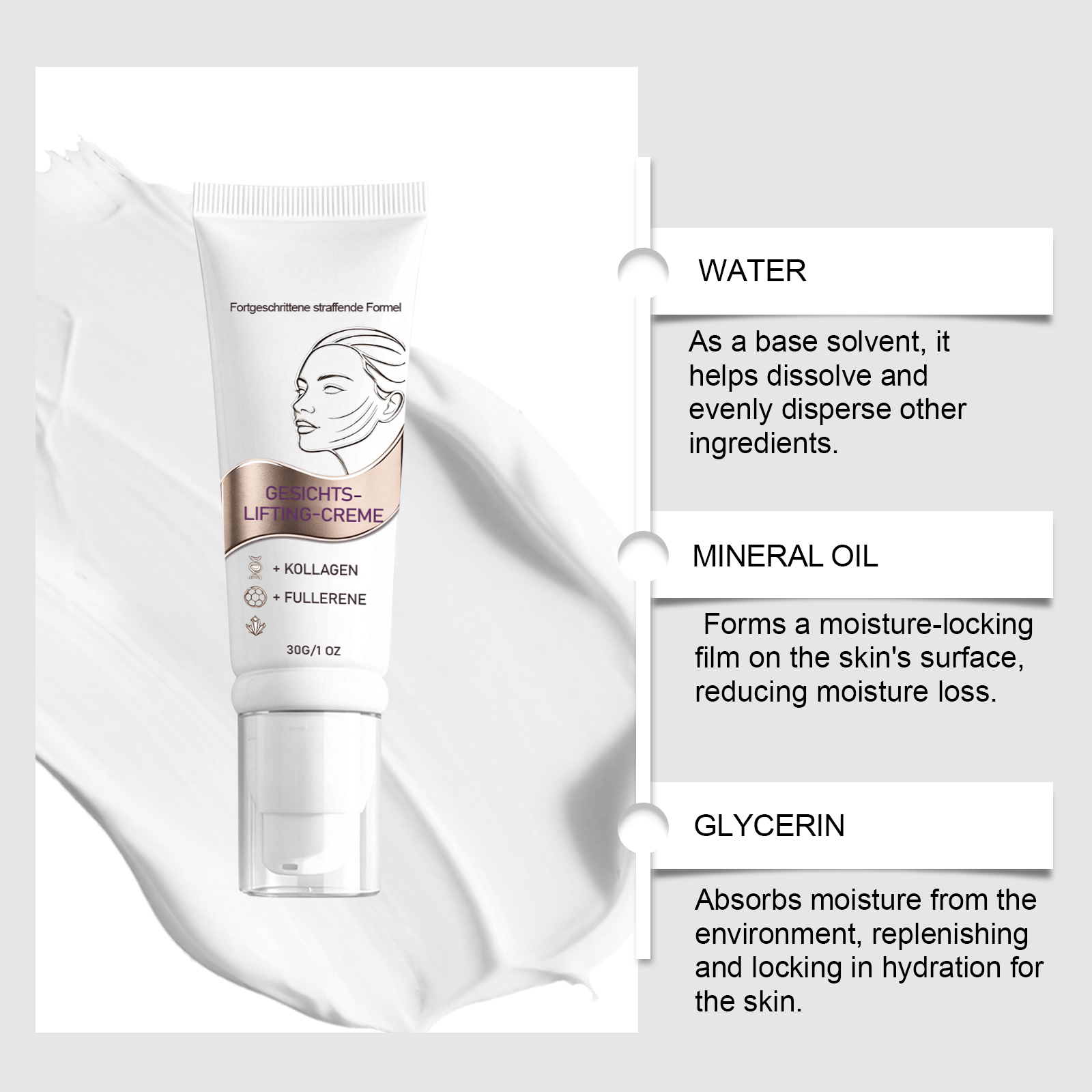 Facial Care Cream Gentle Hydrate Moisturize Elastic Smooth Bright Daily Nourish Face Skin Soft Fine Tender