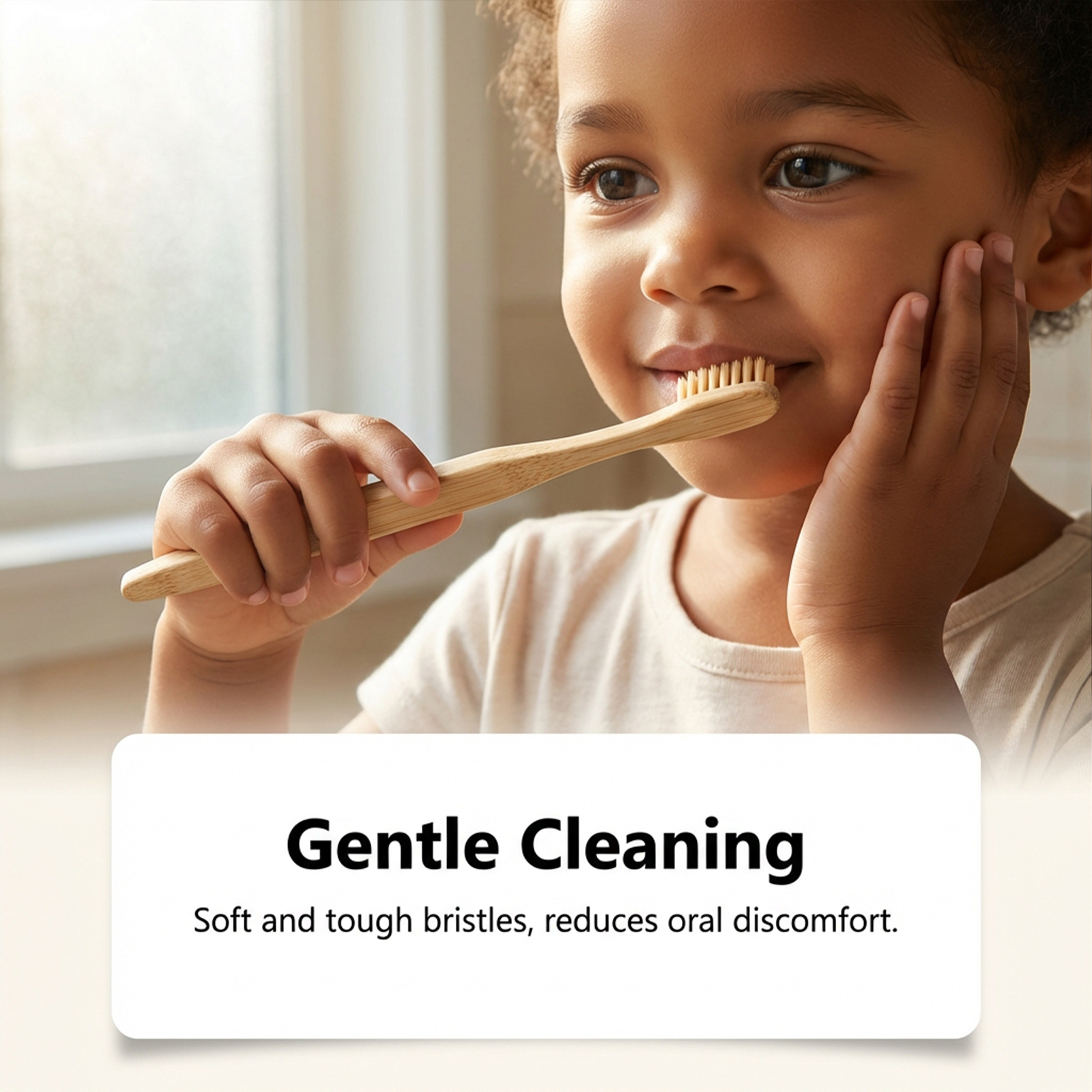Bamboo Toothbrush Set Gentle Cleansing Manual Lightweight Comfortable Handle For Daily Household Use