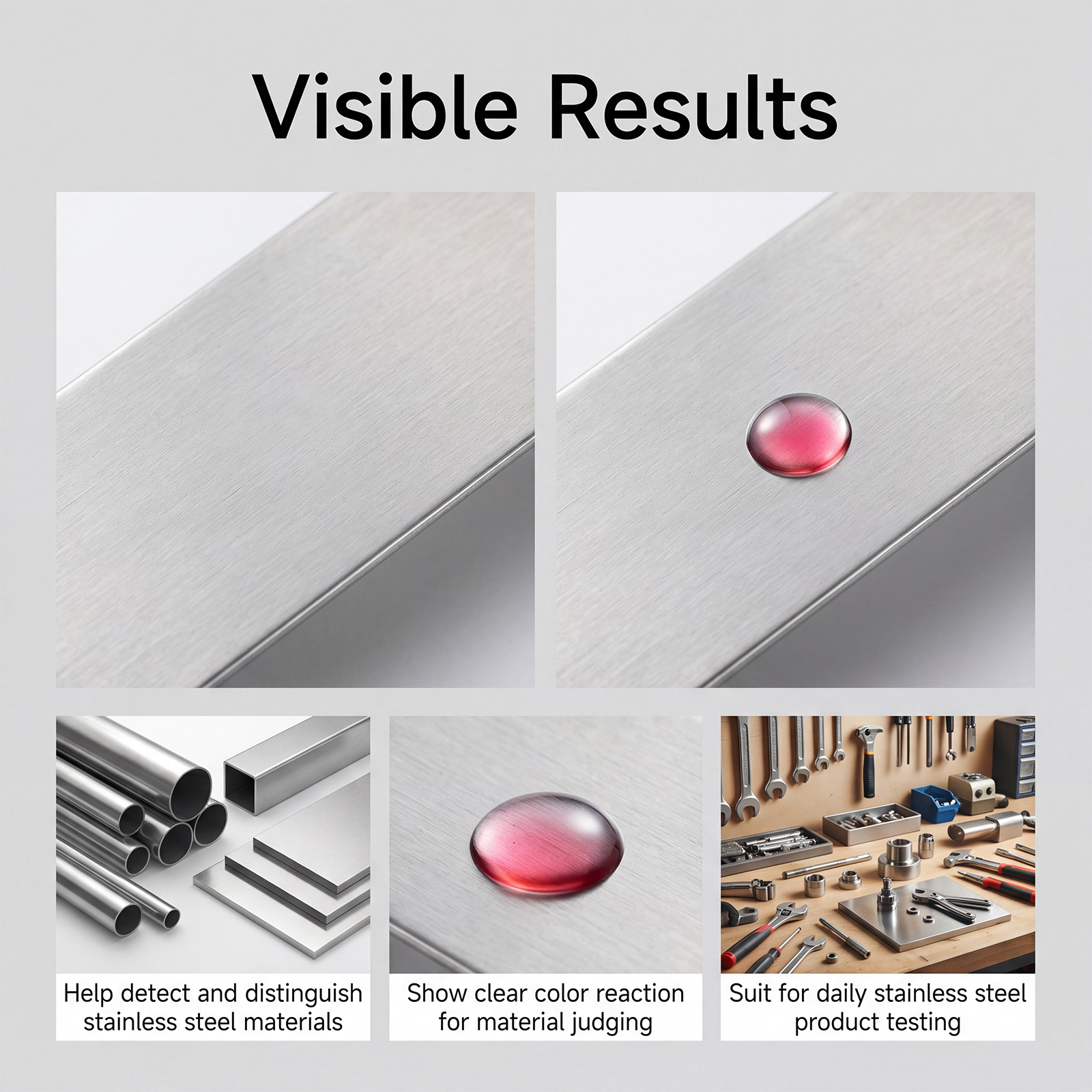 Stainless Steel Identification Liquid Hardware Inspection Fast Color Rendering Industrial Household General Daily Test Distinguish Agent