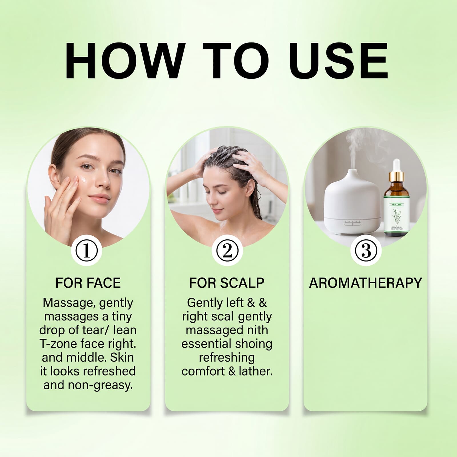 Mild Tea Tree Oil Daily Care Soft Delicate Skin Smooth Comfort Hair Treatment Essence