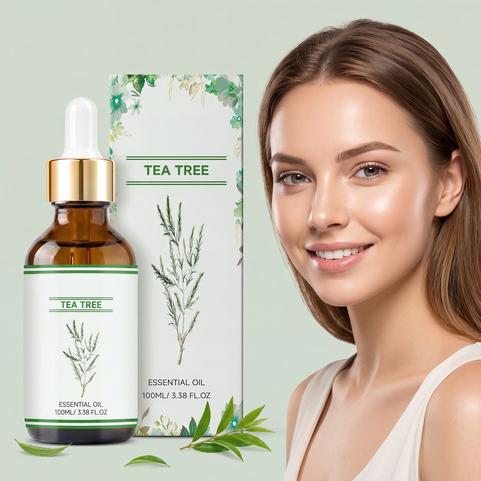 Mild Tea Tree Oil Daily Care Soft Delicate Skin Smooth Comfort Hair Treatment Essence