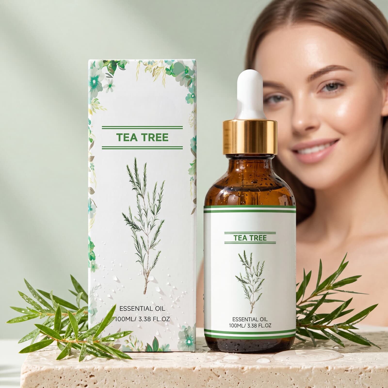 Mild Tea Tree Oil Daily Care Soft Delicate Skin Smooth Comfort Hair Treatment Essence