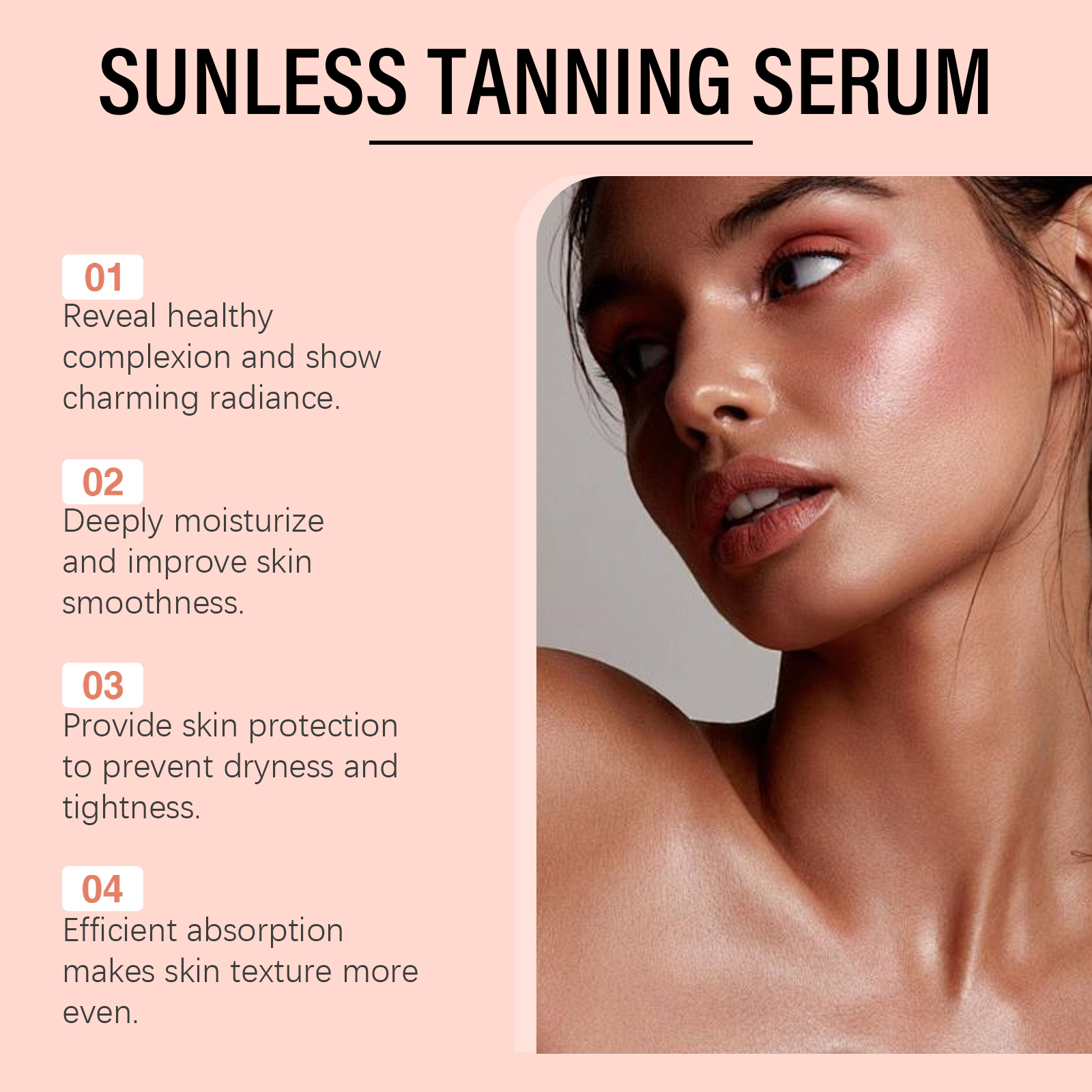 Herbal Self Tanning Essence Liquid Summer Beach Bronzing Wheat Skin Tone Body Moisturizing Care Serum Lotion
