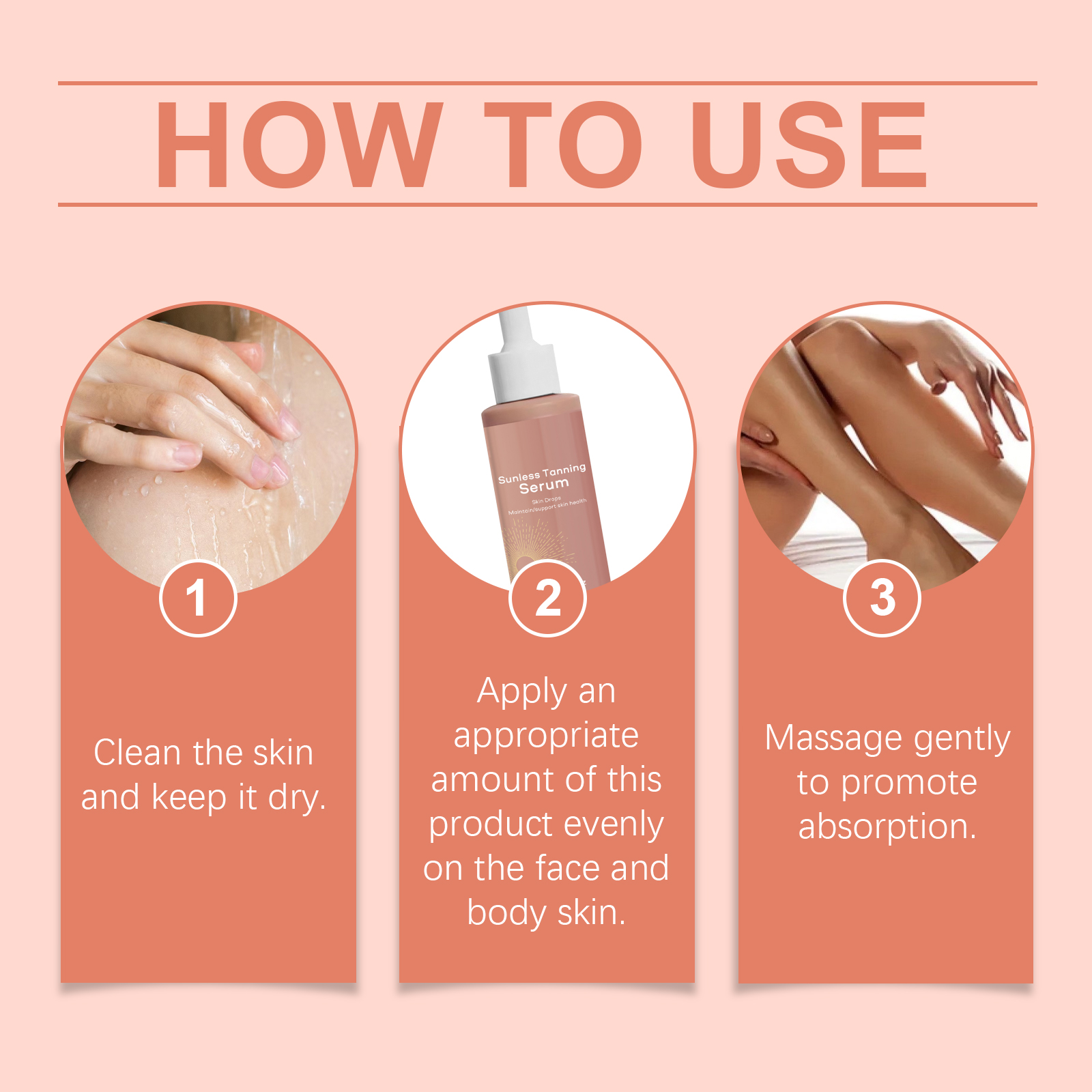 Herbal Self Tanning Essence Liquid Summer Beach Bronzing Wheat Skin Tone Body Moisturizing Care Serum Lotion