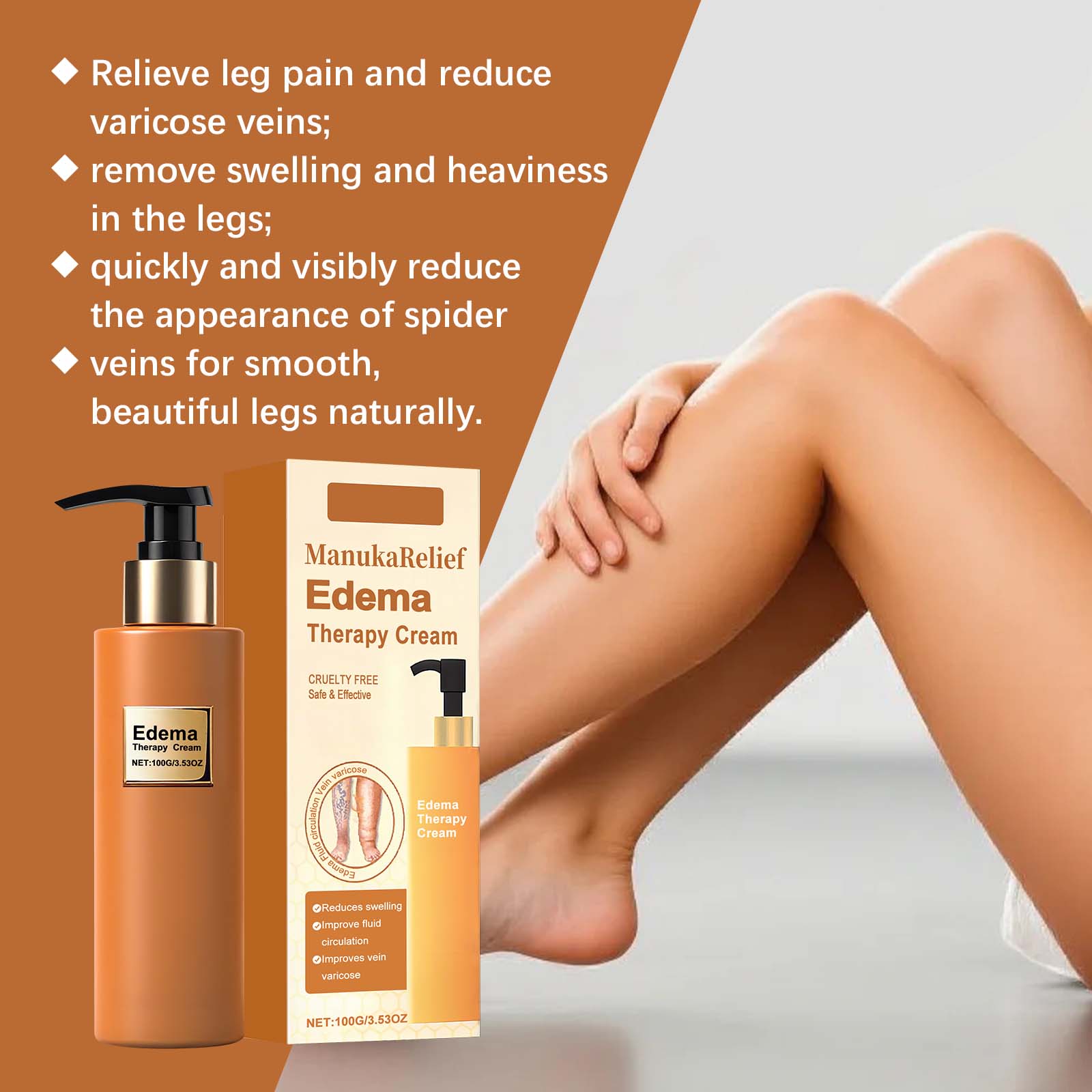 Leg Light Cream Daily Nourishing Refreshing Non Sticky Mild Care Soft Massage Gentle External Skin