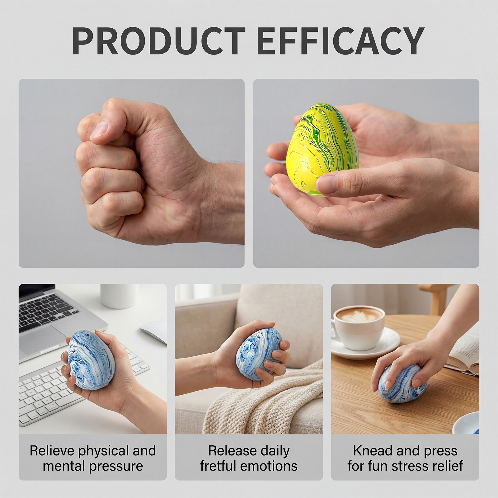 (Green) Imitation Egg Stress Relief Toy Flow Line Squeeze Immersive Relaxation Daily Boredom Essential Plaything Soft Squish Decompress Gadget