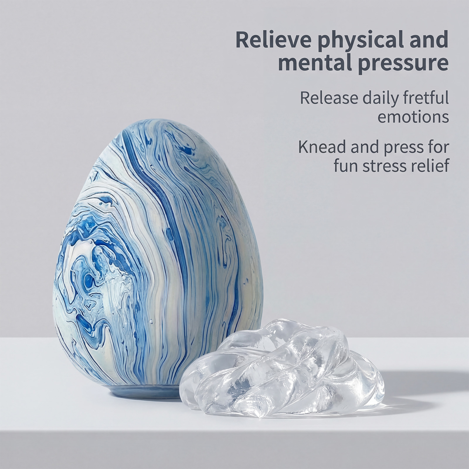 (Green) Imitation Egg Stress Relief Toy Flow Line Squeeze Immersive Relaxation Daily Boredom Essential Plaything Soft Squish Decompress Gadget