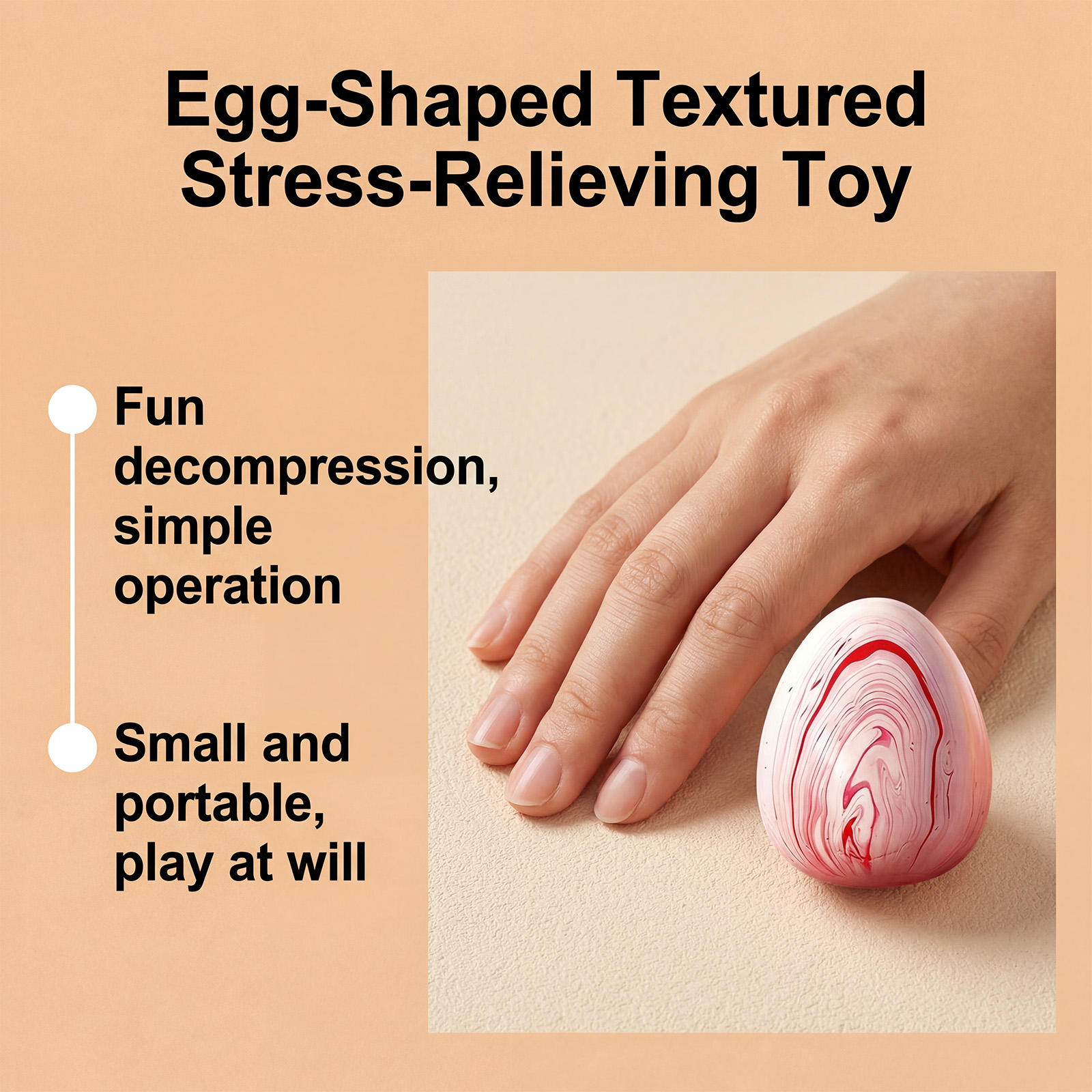 (Green) Imitation Egg Stress Relief Toy Flow Line Squeeze Immersive Relaxation Daily Boredom Essential Plaything Soft Squish Decompress Gadget