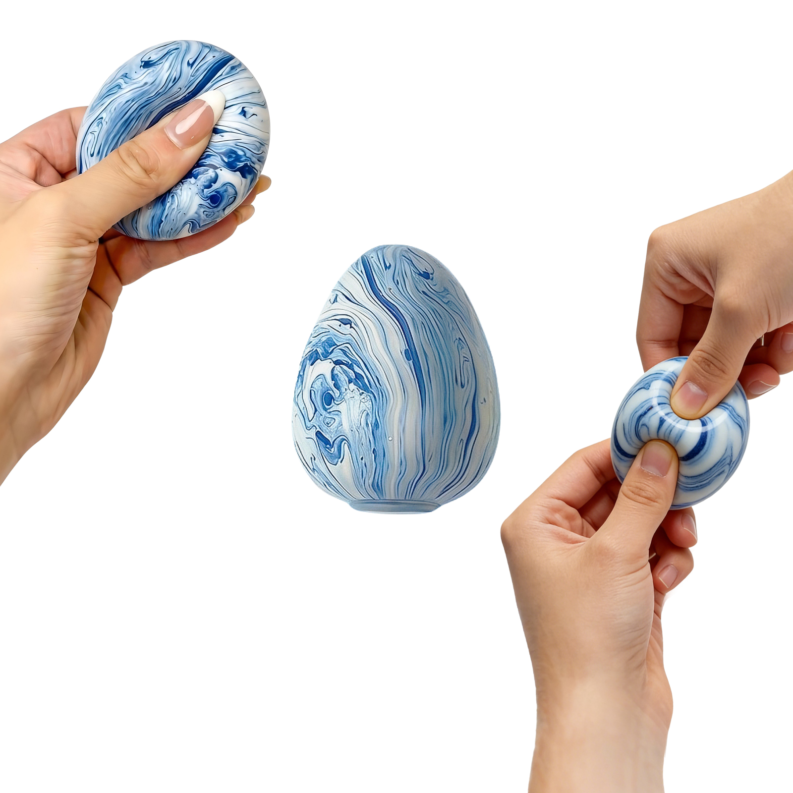 (Green) Imitation Egg Stress Relief Toy Flow Line Squeeze Immersive Relaxation Daily Boredom Essential Plaything Soft Squish Decompress Gadget