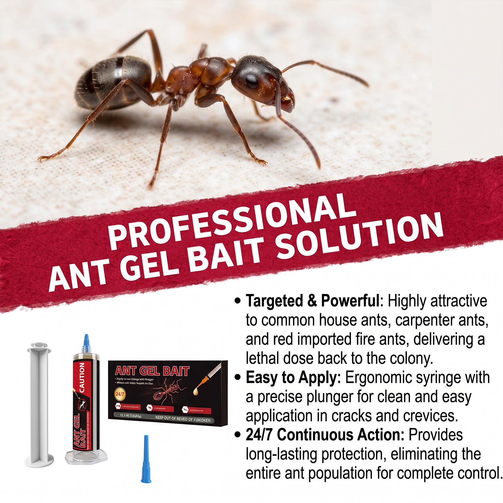 Ant Bait Attractant Pet Family Friendly Easy Operate Kitchen Bathroom Corner Daily Household