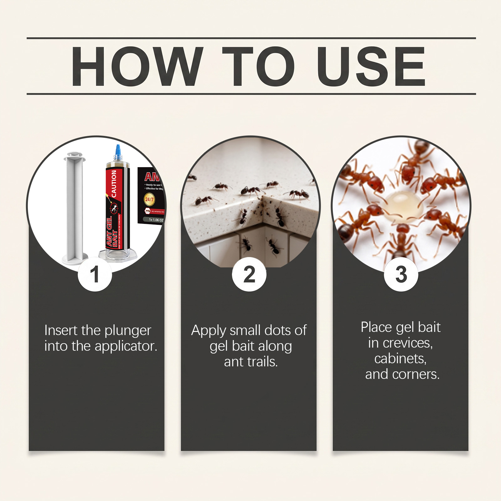 Ant Bait Attractant Pet Family Friendly Easy Operate Kitchen Bathroom Corner Daily Household