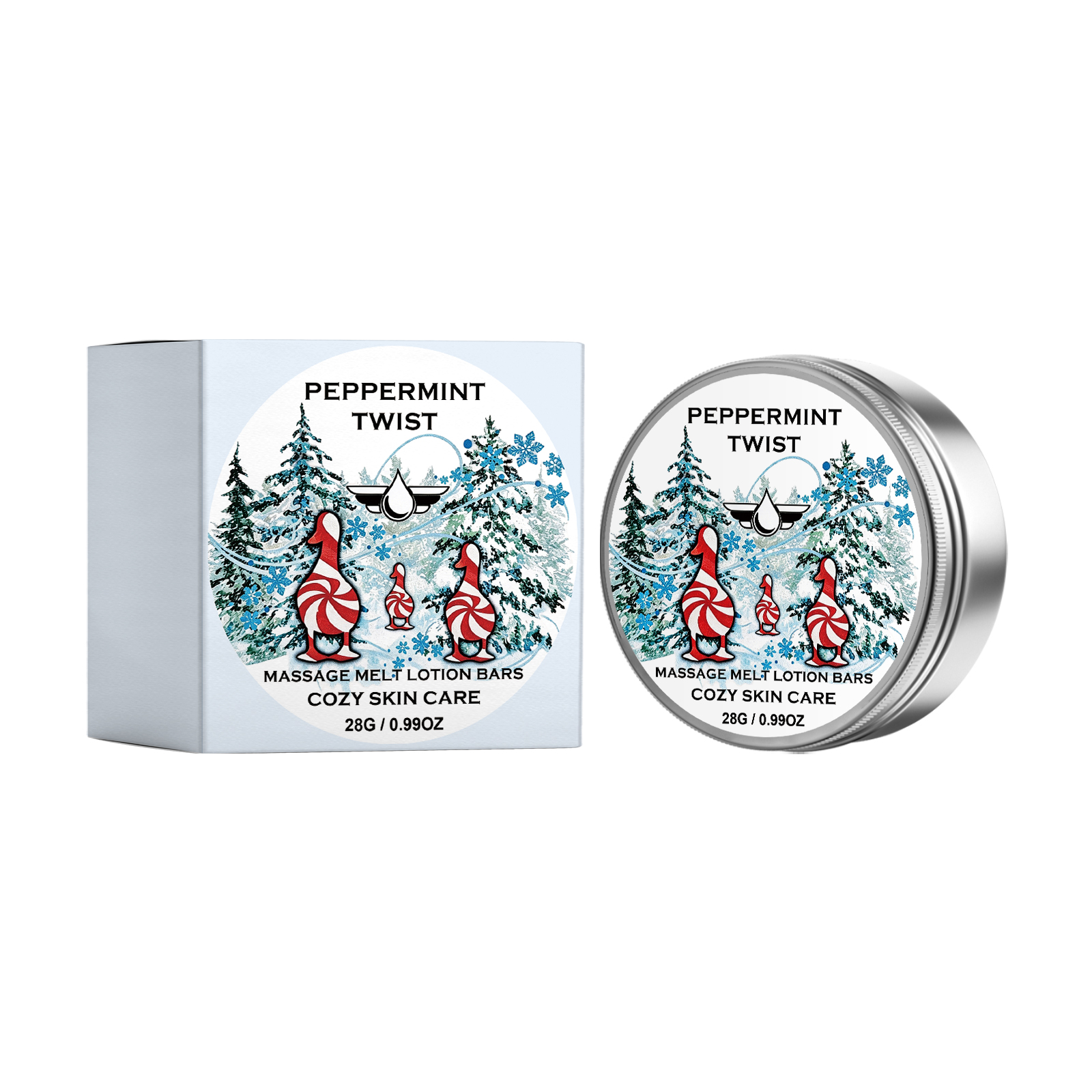 Pine Mint Christmas Body Balm Smooth Texture Hydrating Mild Soft Skin Easy Application