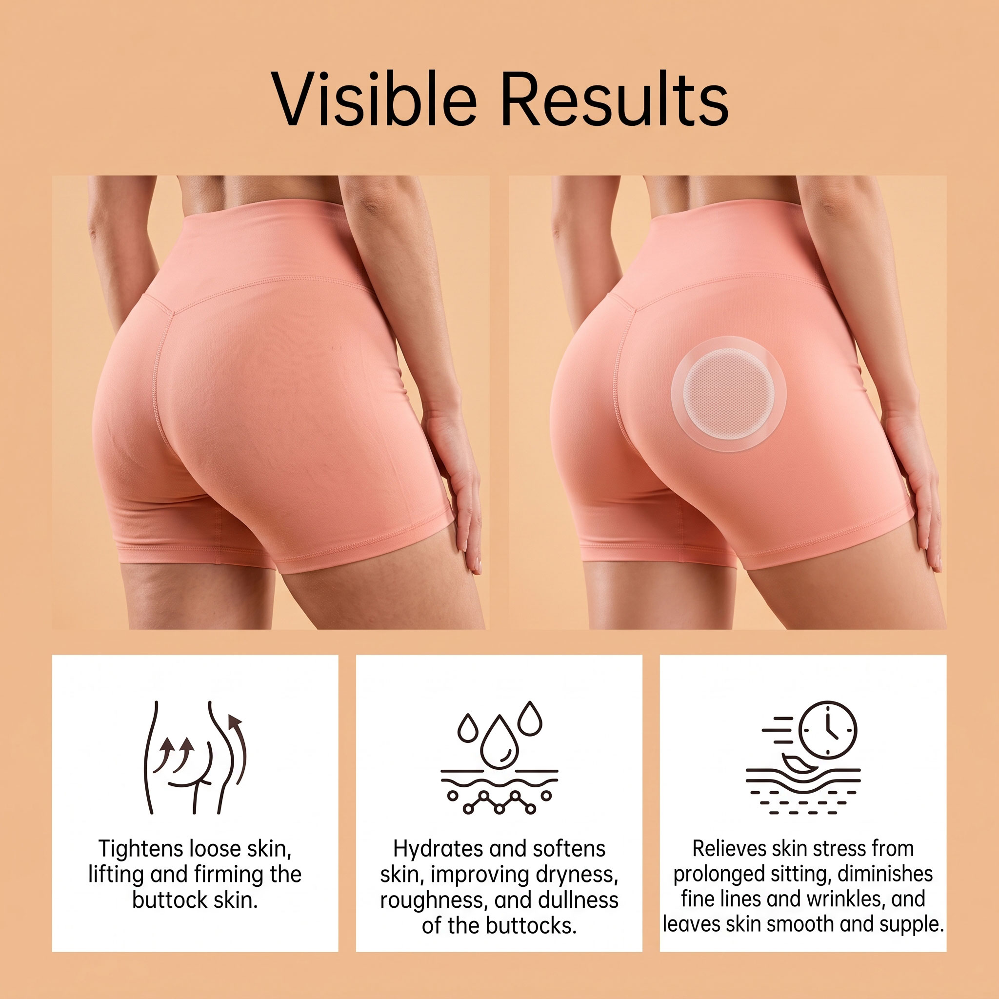 Buttock Skin Care Patch Mild Delicate Soft Moist Gentle Absorbable Protect Hip Muscle Shape Contour