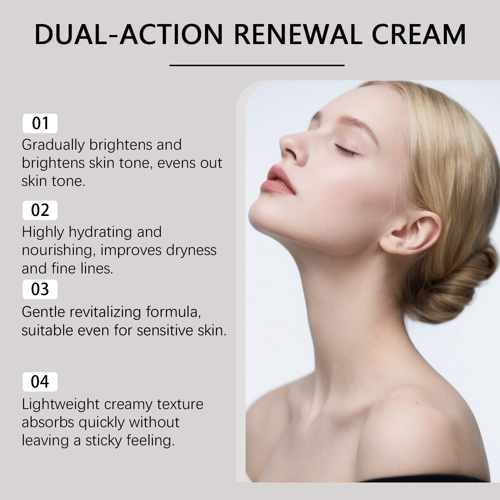 Facial Renewing Cream Mild Moisturizing Delicate Hydrating Silky Daily Smearing Skin Caring Lotion