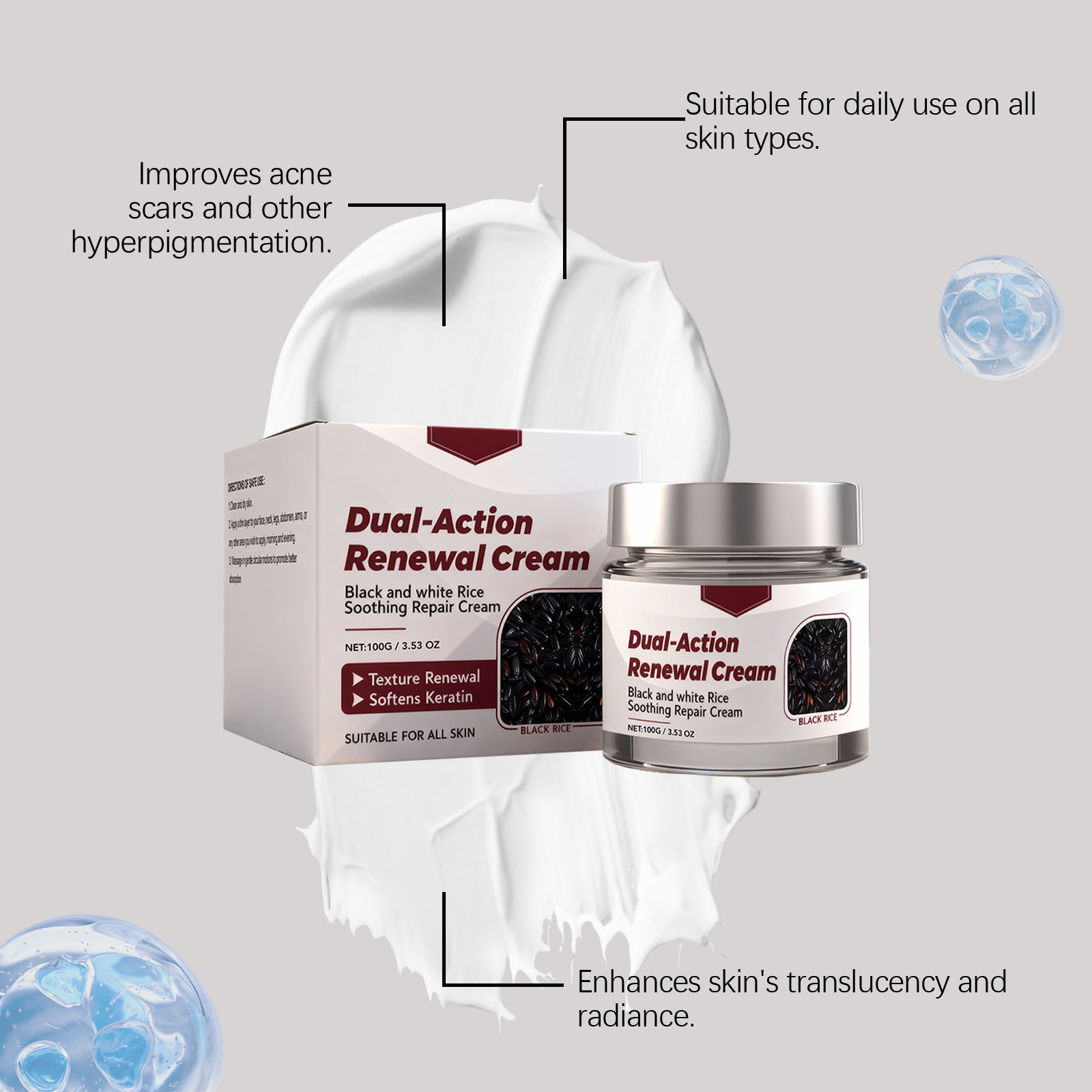 Facial Renewing Cream Mild Moisturizing Delicate Hydrating Silky Daily Smearing Skin Caring Lotion