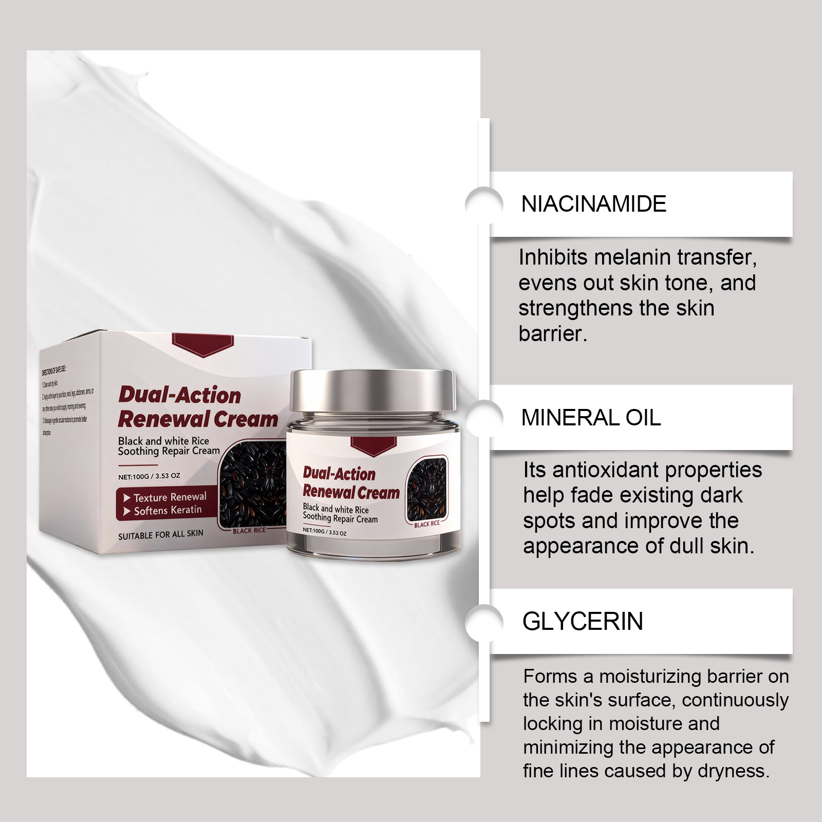 Facial Renewing Cream Mild Moisturizing Delicate Hydrating Silky Daily Smearing Skin Caring Lotion