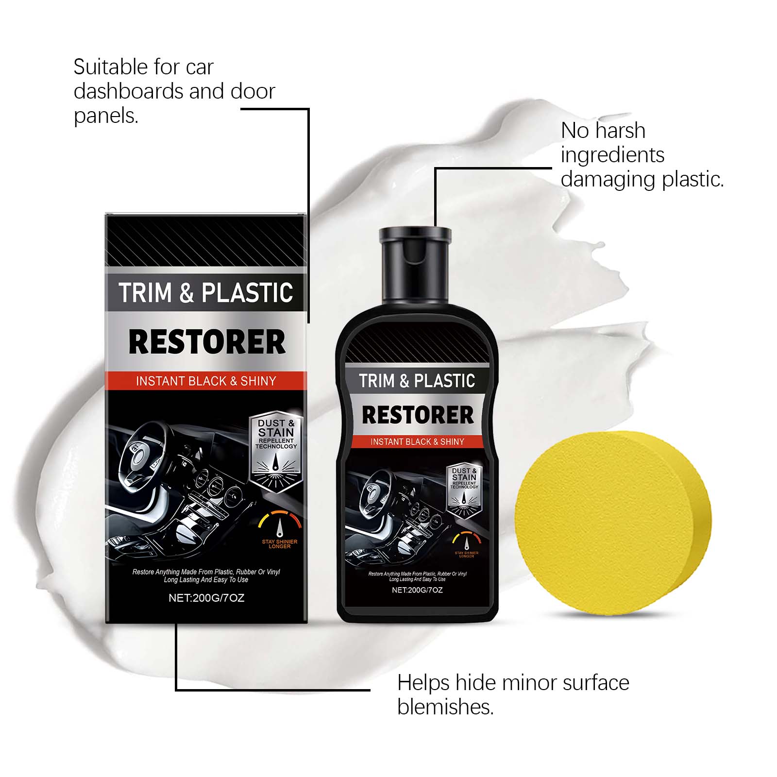 Automotive Interior Renovation Care Set Leather Surface Cleaning Gloss Maintenance Plastic Renovation Paste