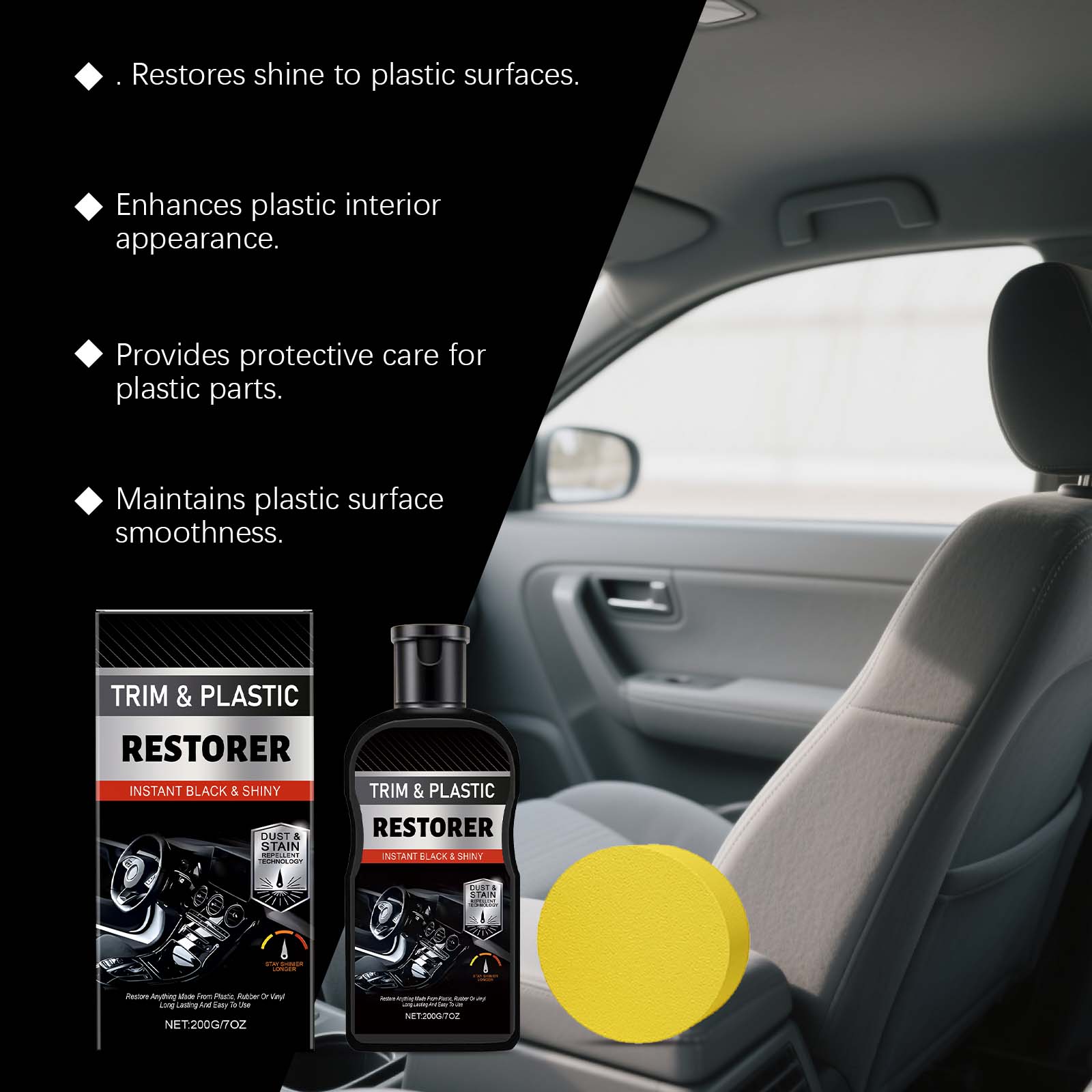 Automotive Interior Renovation Care Set Leather Surface Cleaning Gloss Maintenance Plastic Renovation Paste