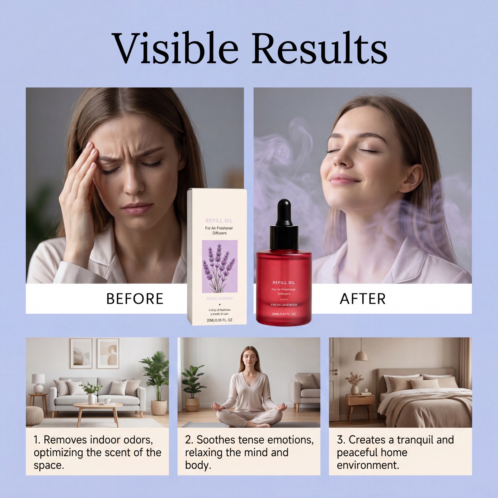 Fresh Lavender Aromatherapy Essential Oil Natural Long Lasting Fragrance Home Atmosphere Creation