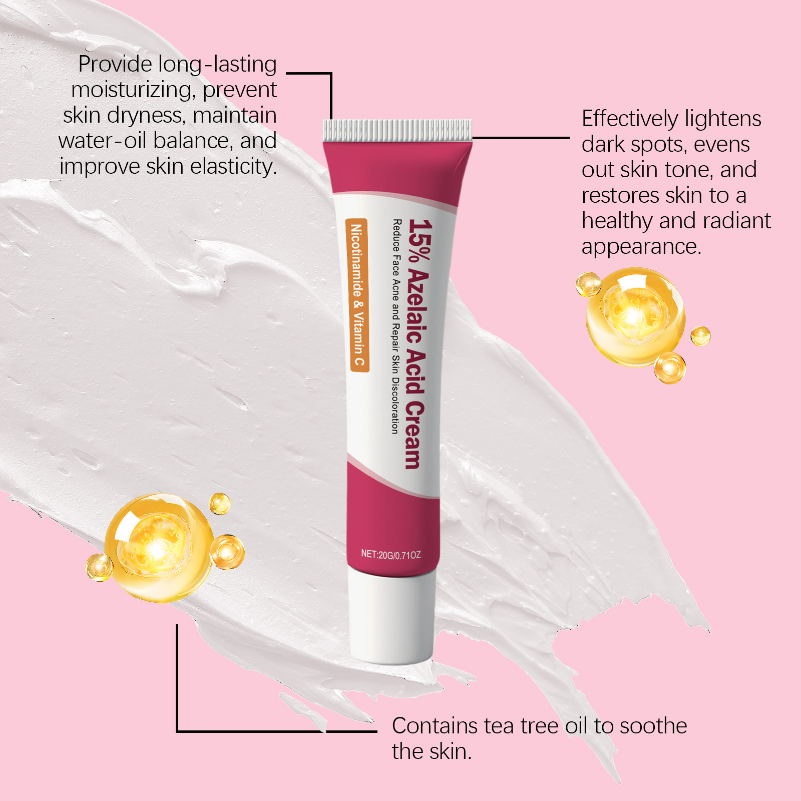 Facial Care Essence Cream Herbal Ingredients Mild Comfort Clean Facial Acne Skin Delicate Smooth