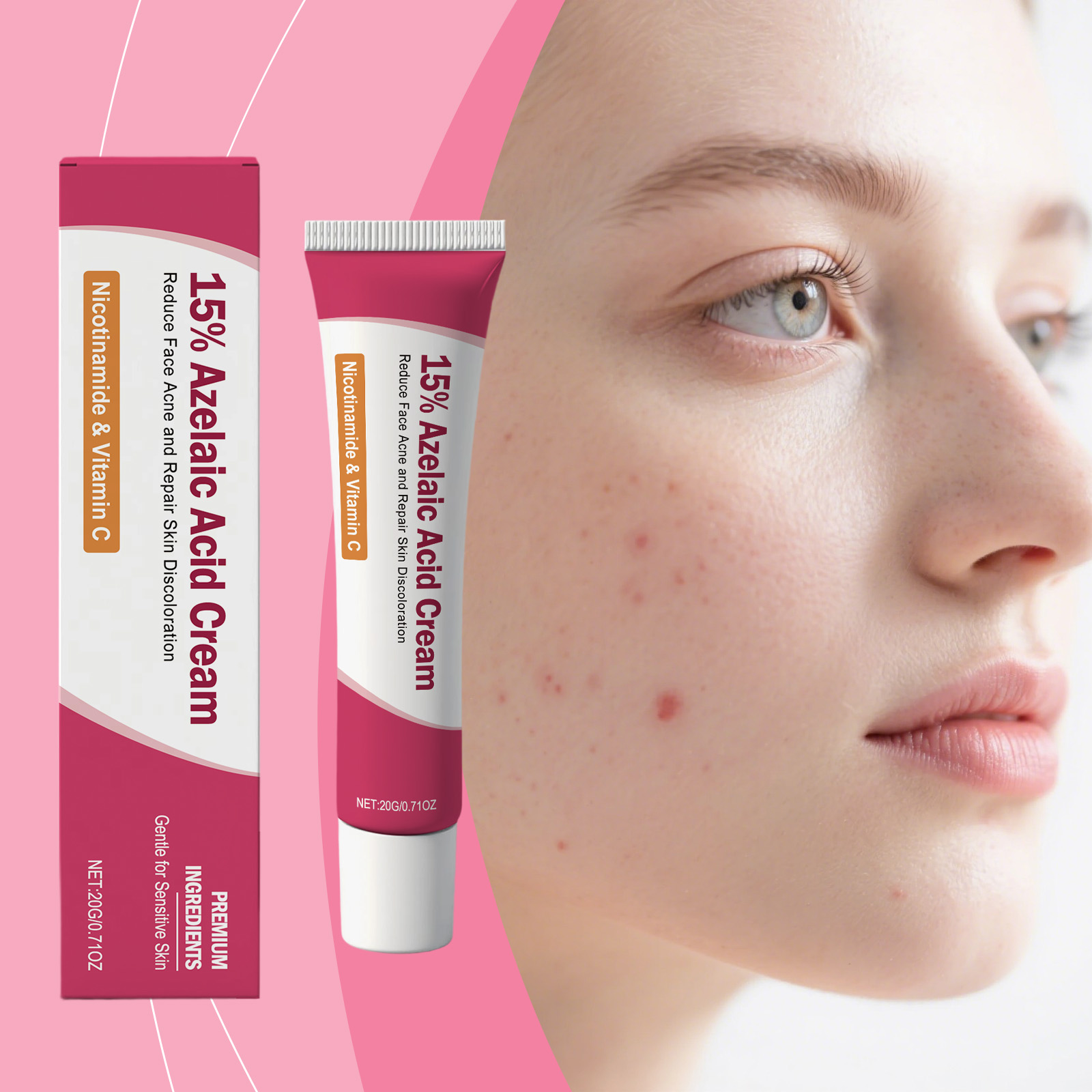 Facial Care Essence Cream Herbal Ingredients Mild Comfort Clean Facial Acne Skin Delicate Smooth