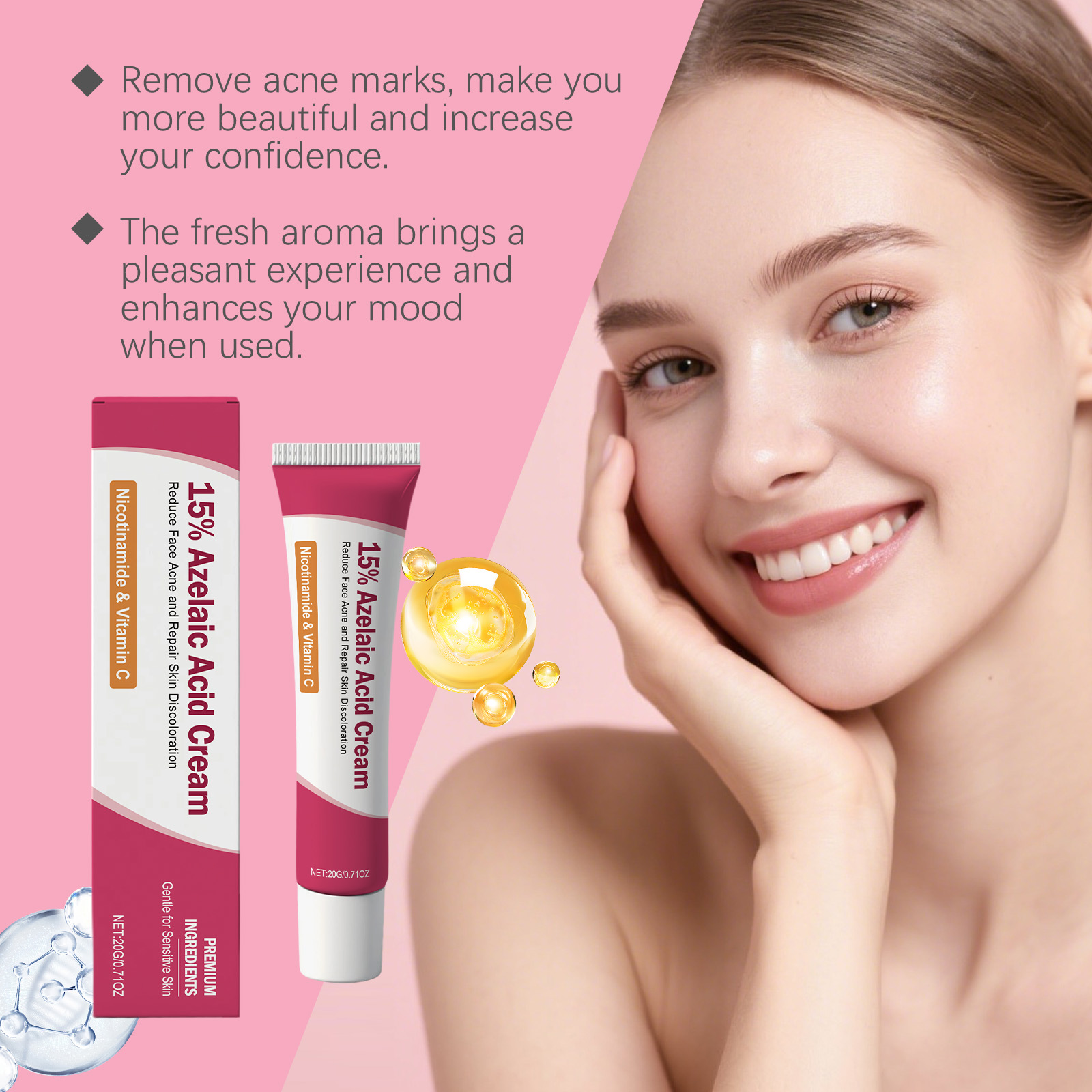 Facial Care Essence Cream Herbal Ingredients Mild Comfort Clean Facial Acne Skin Delicate Smooth