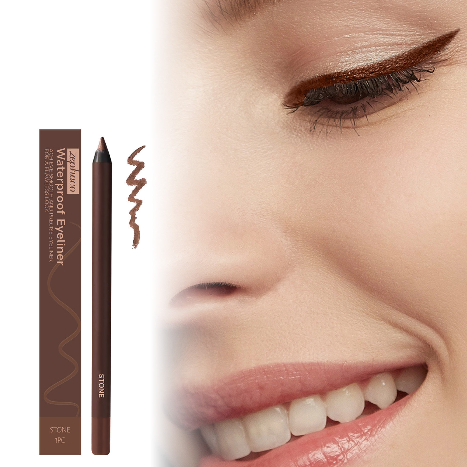 (Black) Waterproof Eyeliner Pen Eye Makeup Waterproof Non Smudge Smooth Fluent Eyeliner Gel Pencil Cosmetic For Eyes