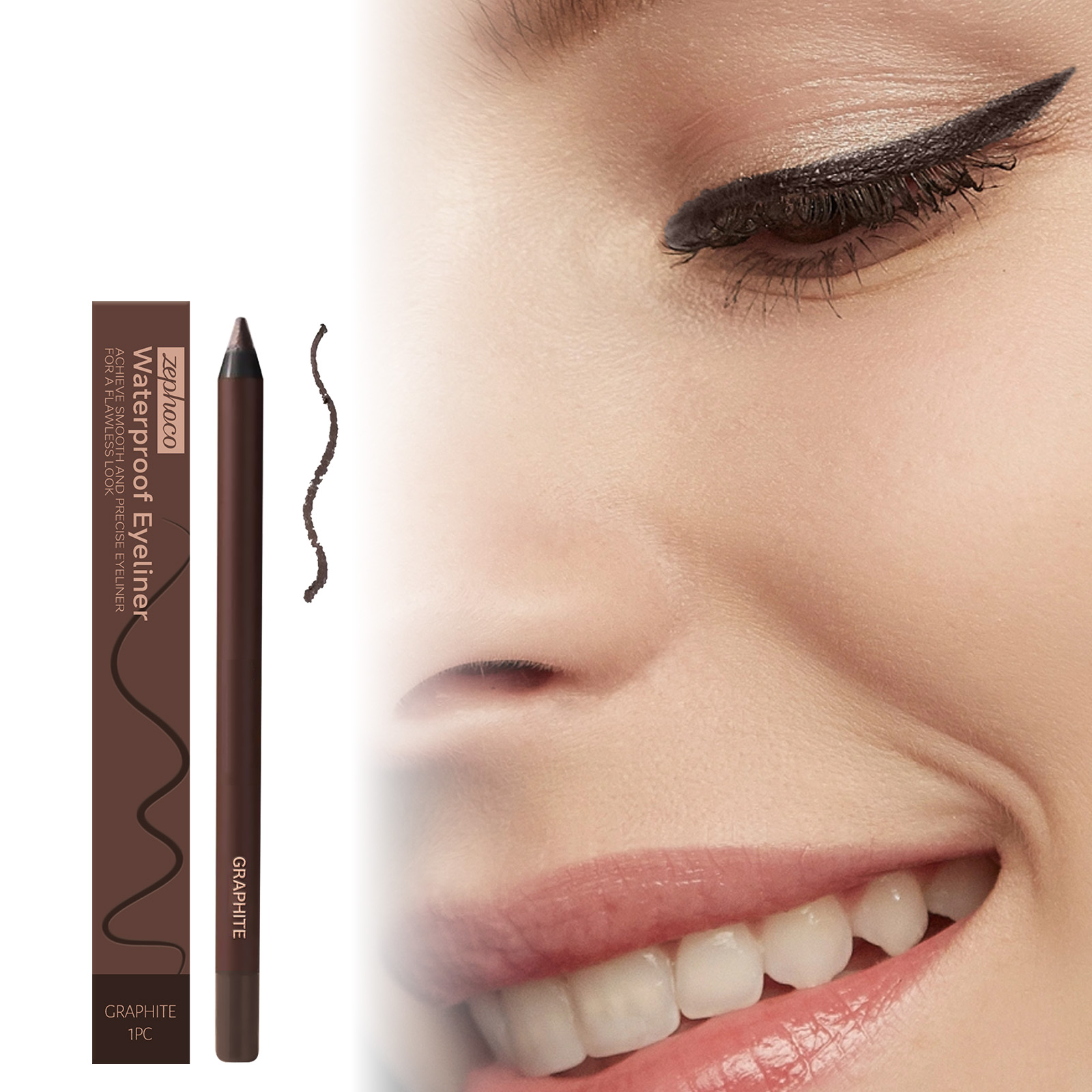 (Black) Waterproof Eyeliner Pen Eye Makeup Waterproof Non Smudge Smooth Fluent Eyeliner Gel Pencil Cosmetic For Eyes