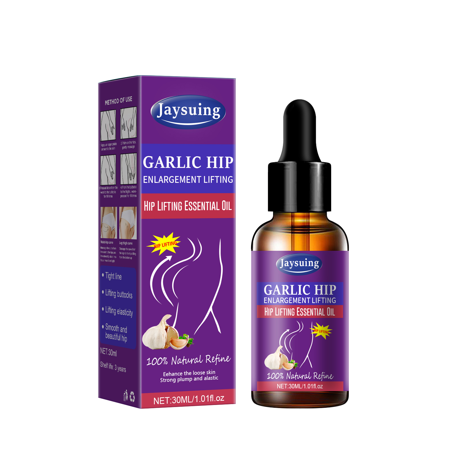 Garlic Essential Oil Gentle Refreshing Non Sticky Portable Care Liquid Hip Care Massage Essential Oil