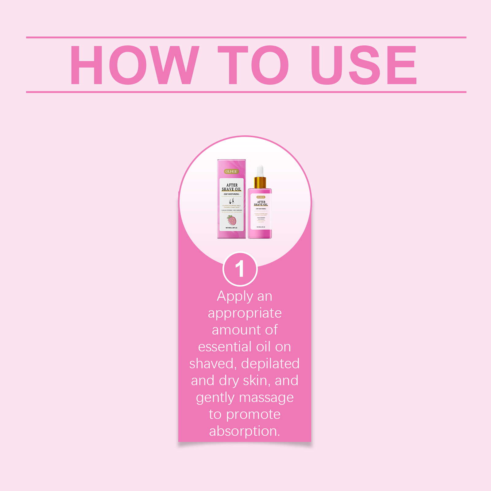 Strawberry Flavored Hair Removal After Shave Care Oil Mild Moisturizing Soft Delicate Skin Care