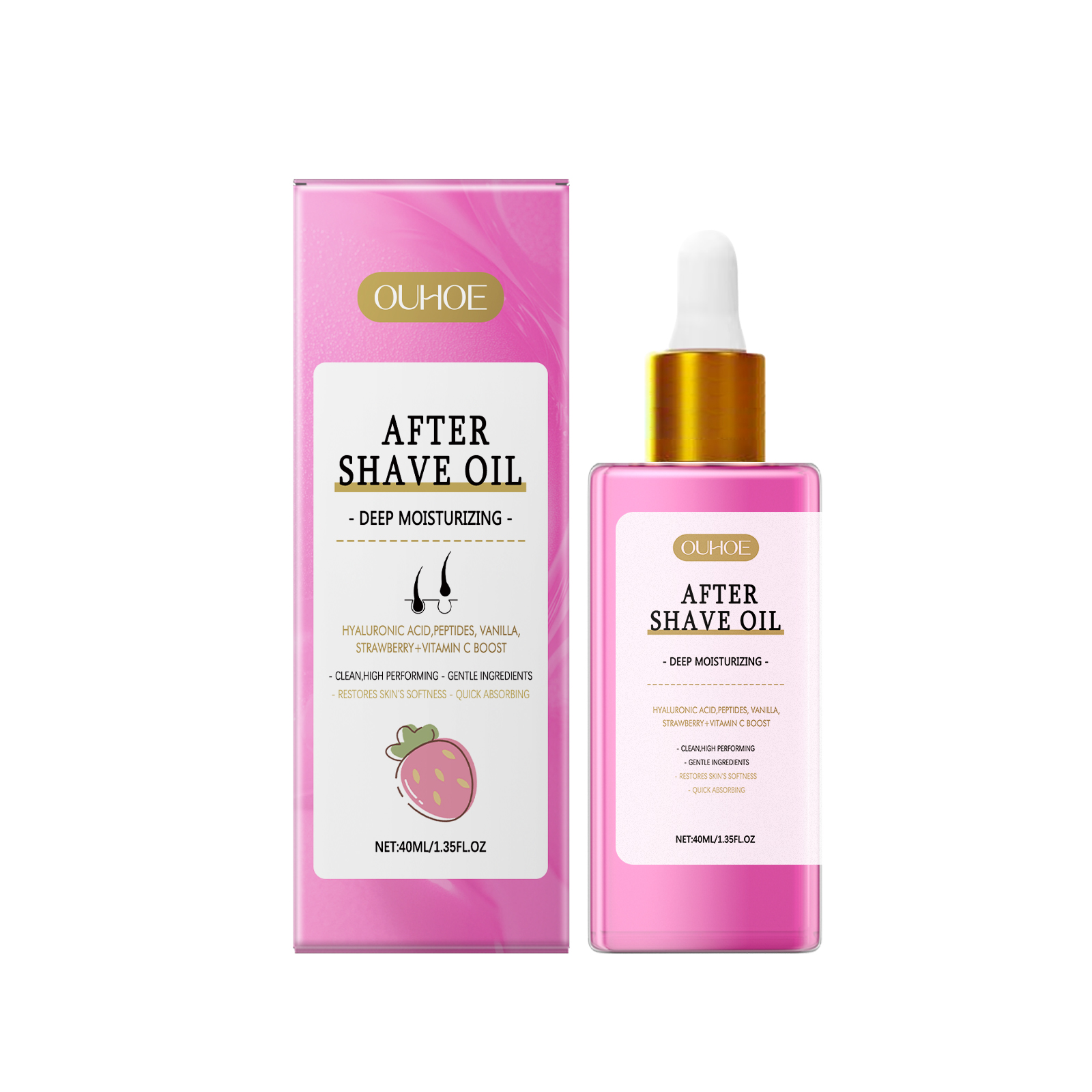Strawberry Flavored Hair Removal After Shave Care Oil Mild Moisturizing Soft Delicate Skin Care
