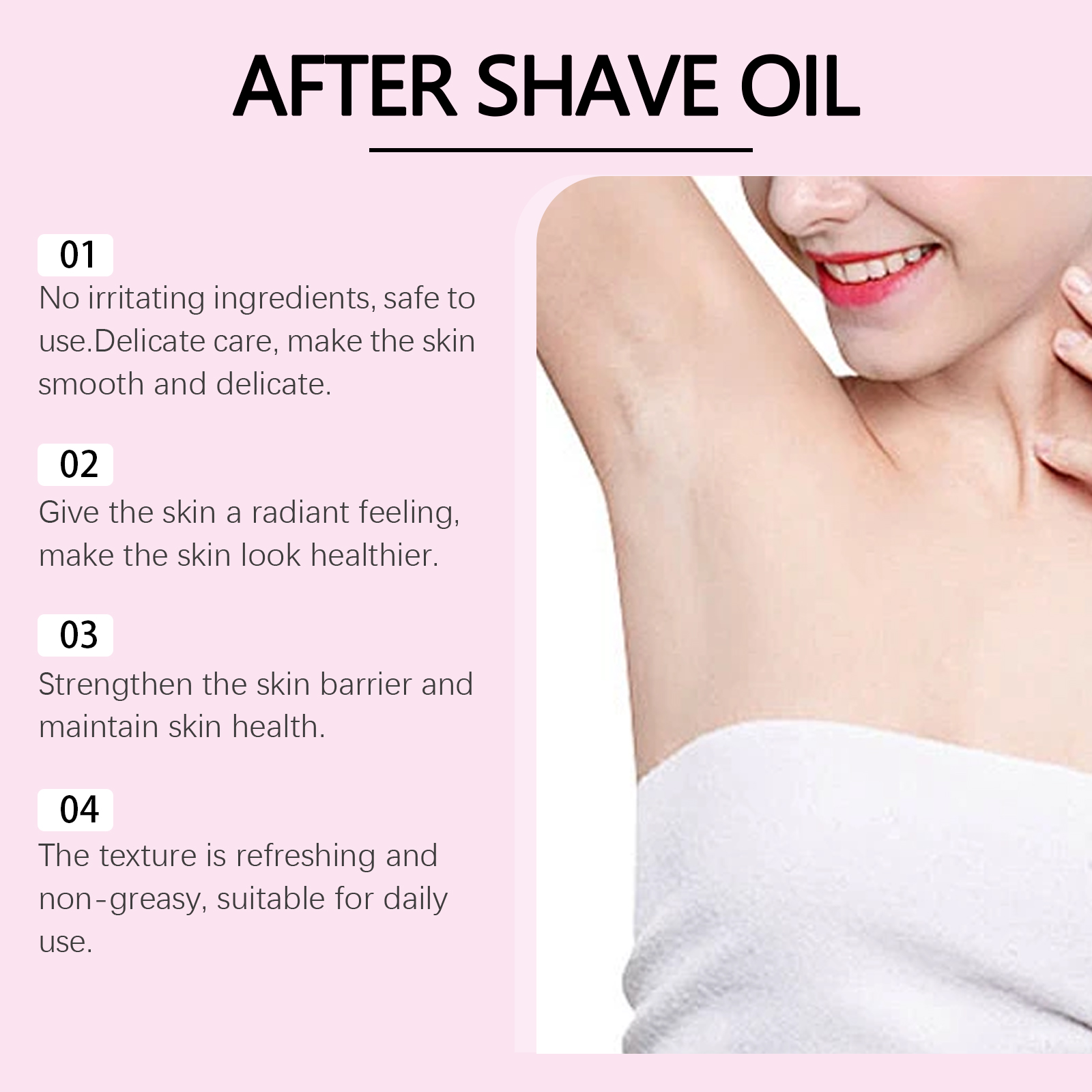 Strawberry Flavored Hair Removal After Shave Care Oil Mild Moisturizing Soft Delicate Skin Care