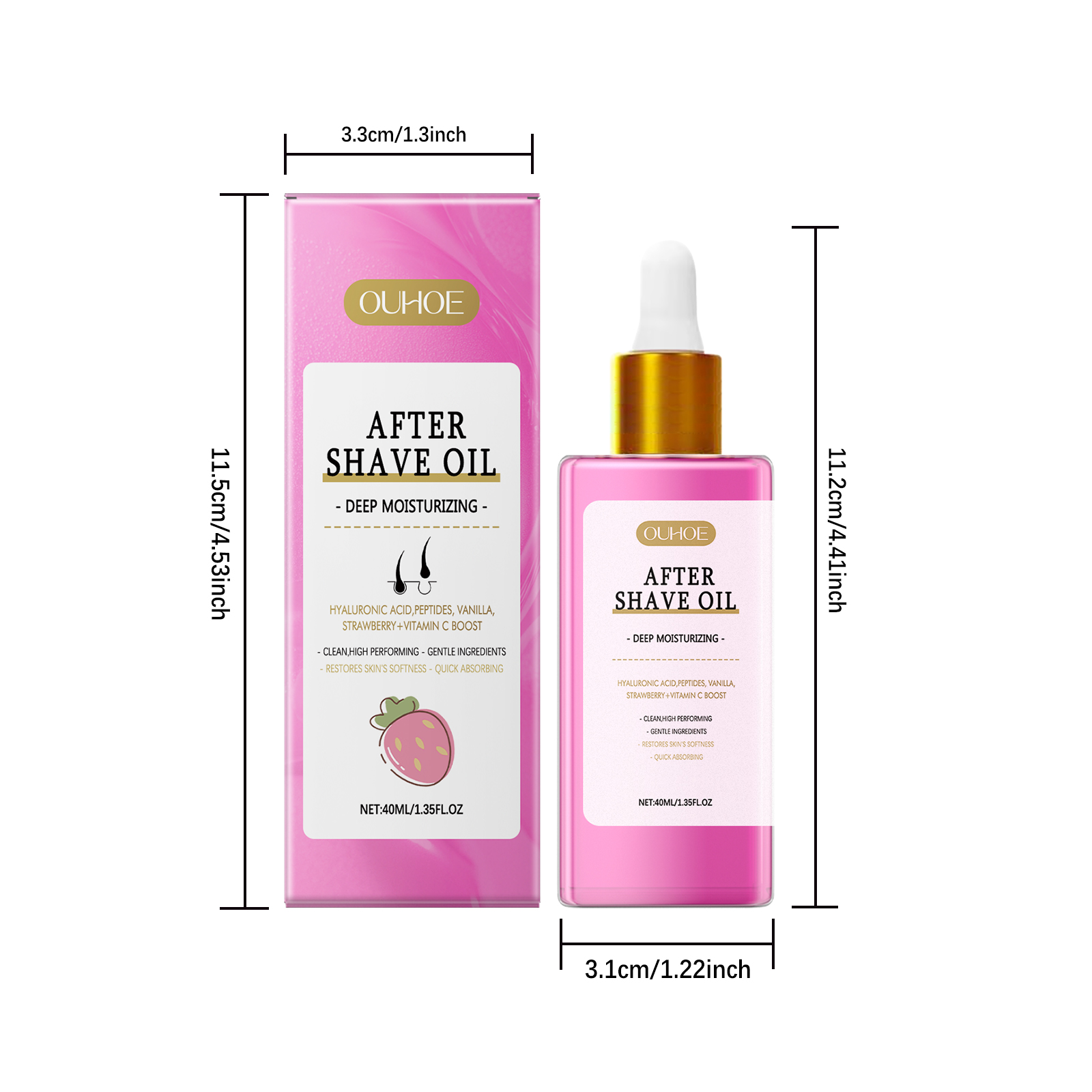 Strawberry Flavored Hair Removal After Shave Care Oil Mild Moisturizing Soft Delicate Skin Care