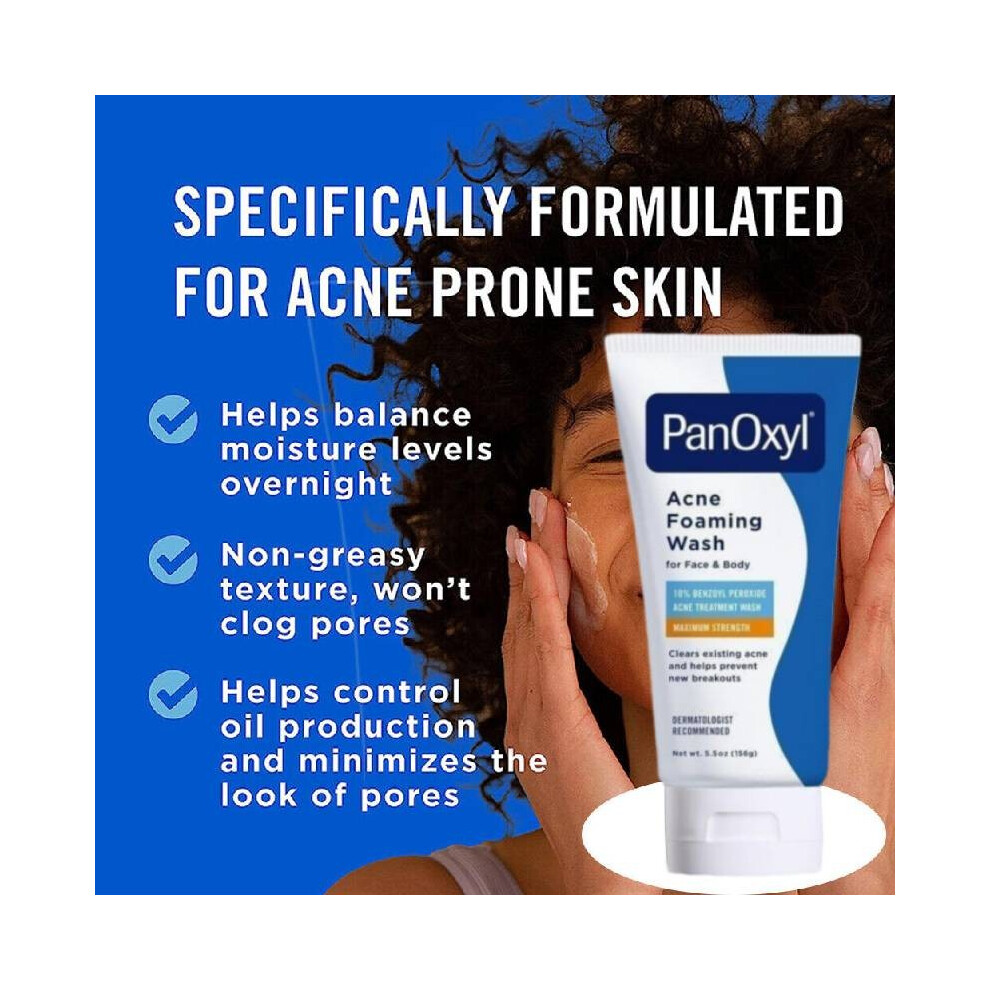 Foaming Wash Acne Face Body Facial Cleanser 10 Percent Active Oil Ingredient Control