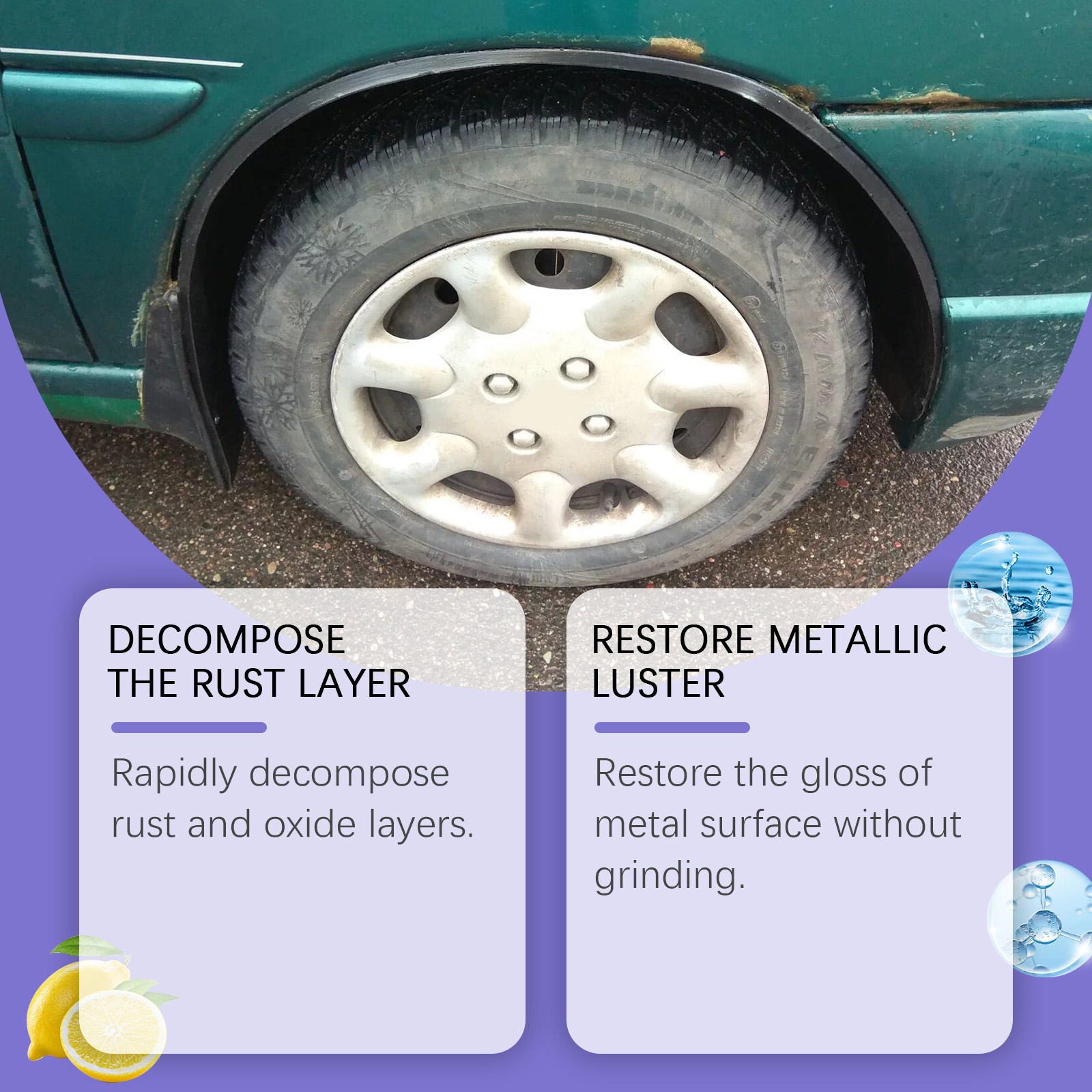 Metal Rust Remover Spray Multi Purpose Polishing For Car Wheels Chrome Stainless Steel And Iron Surface 30ml