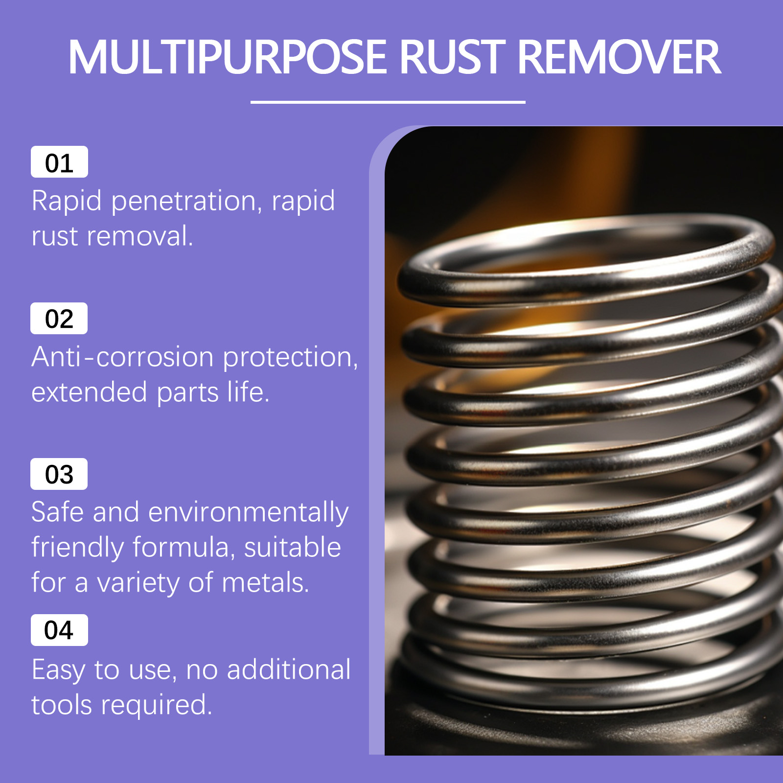 Metal Rust Remover Spray Multi Purpose Polishing For Car Wheels Chrome Stainless Steel And Iron Surface 30ml