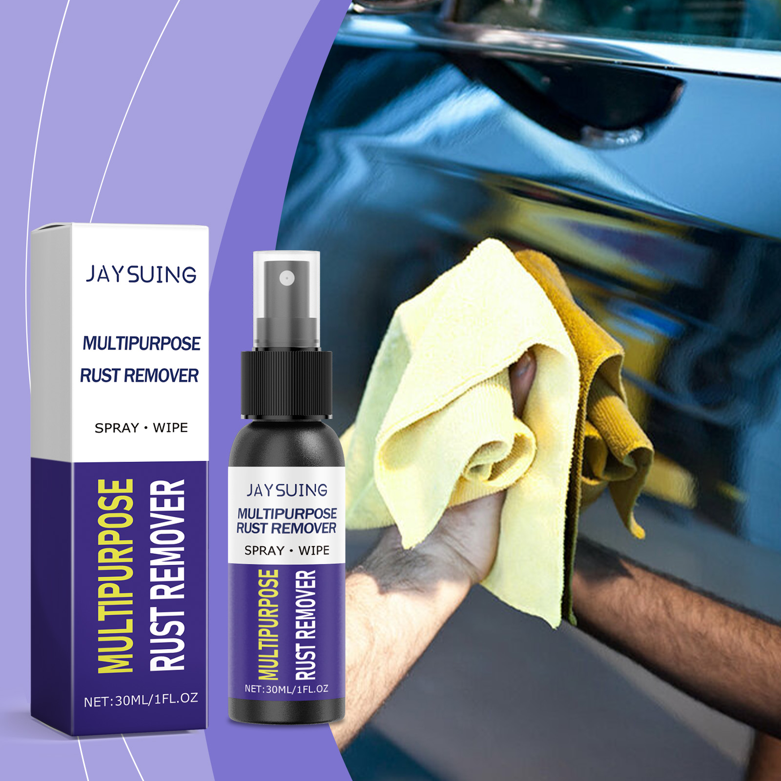 Metal Rust Remover Spray Multi Purpose Polishing For Car Wheels Chrome Stainless Steel And Iron Surface 30ml