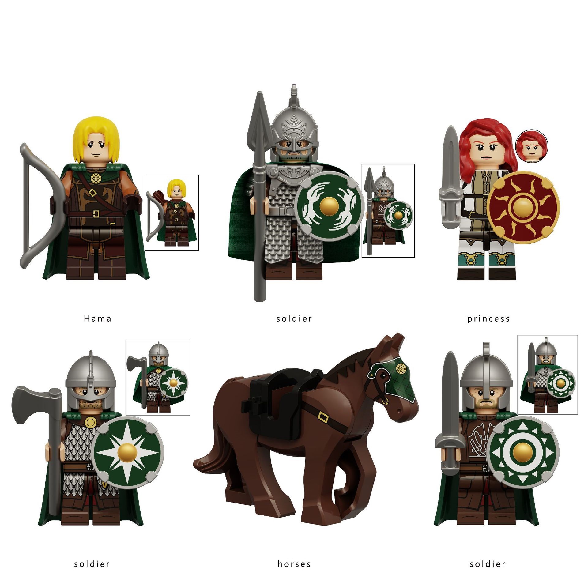 (Style A) Soldiers Mini Figures with Weapons Accessories Medieval Roman Soldiers Building Blocks Military Strategy Game Toys Role Play Gifts for Kids