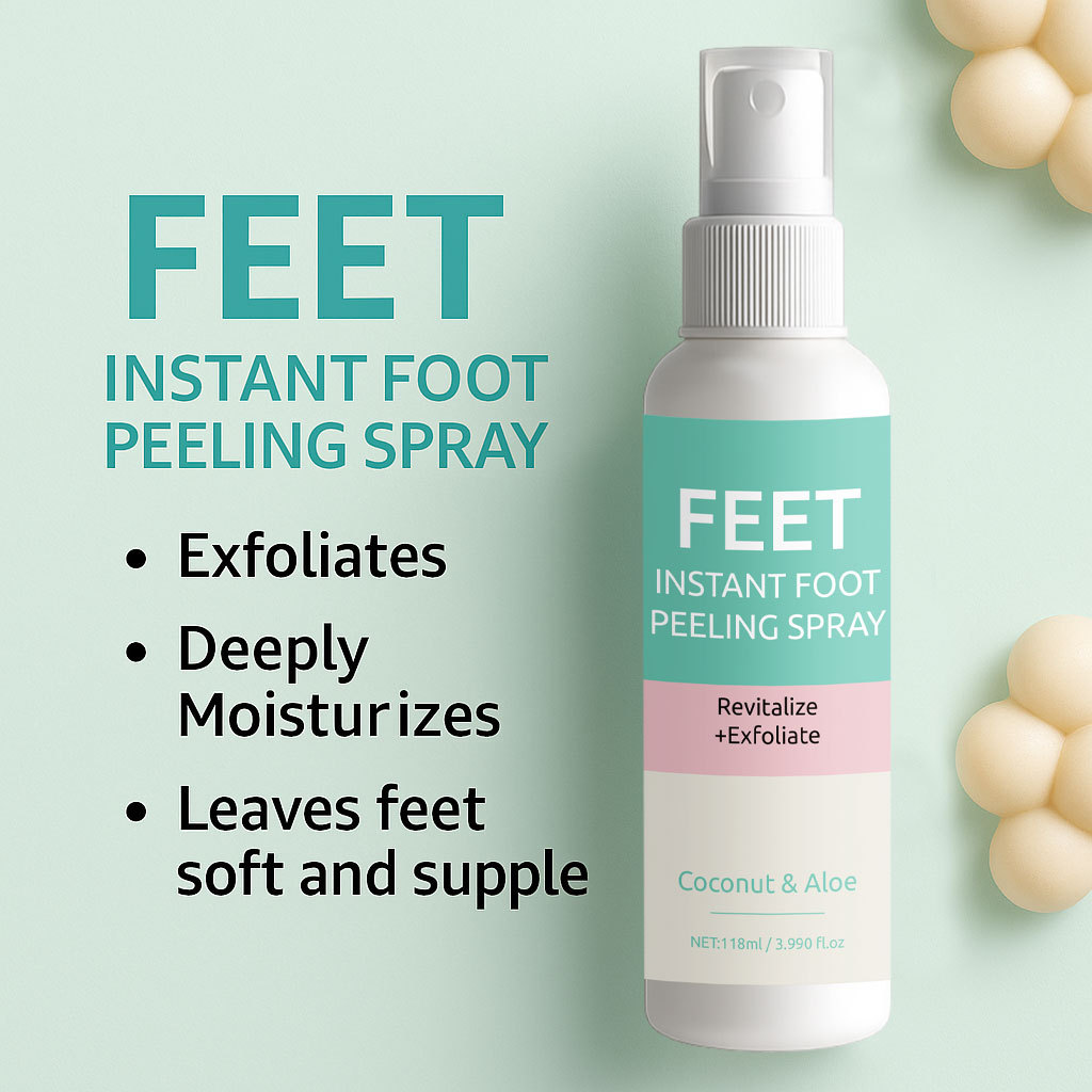 Foot Exfoliating Spray For Dead Skin Removal Softening And Smoothing Rough Feet Daily Pedicure Care 118ml