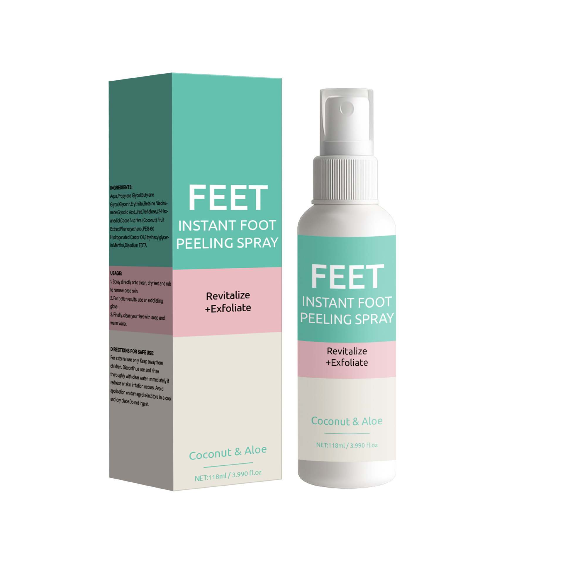 Foot Exfoliating Spray For Dead Skin Removal Softening And Smoothing Rough Feet Daily Pedicure Care 118ml