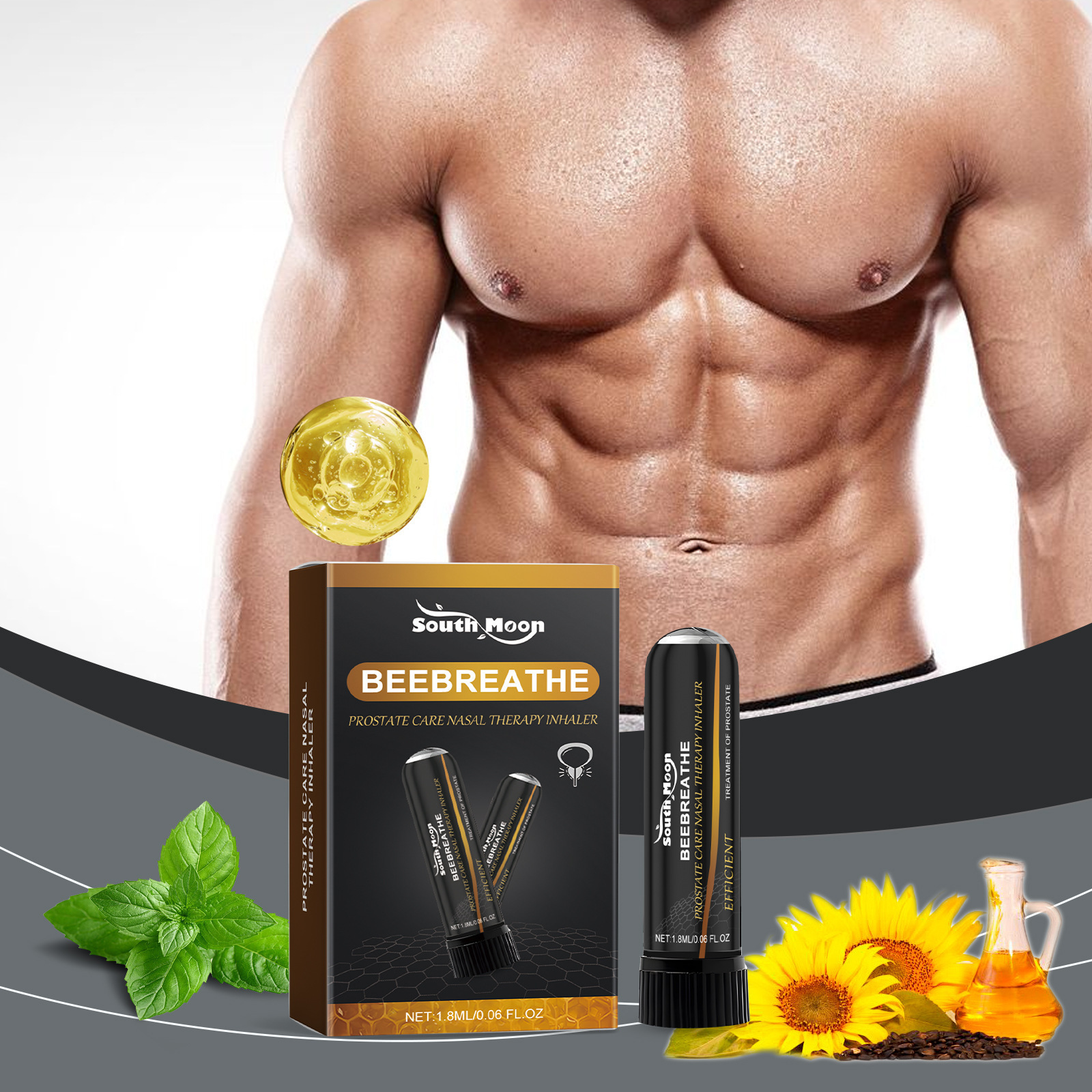 Men Body Care Inhaler For Discomfort Relief Vitality Boost Gentle Nasal Inhalation Daily Wellness Support